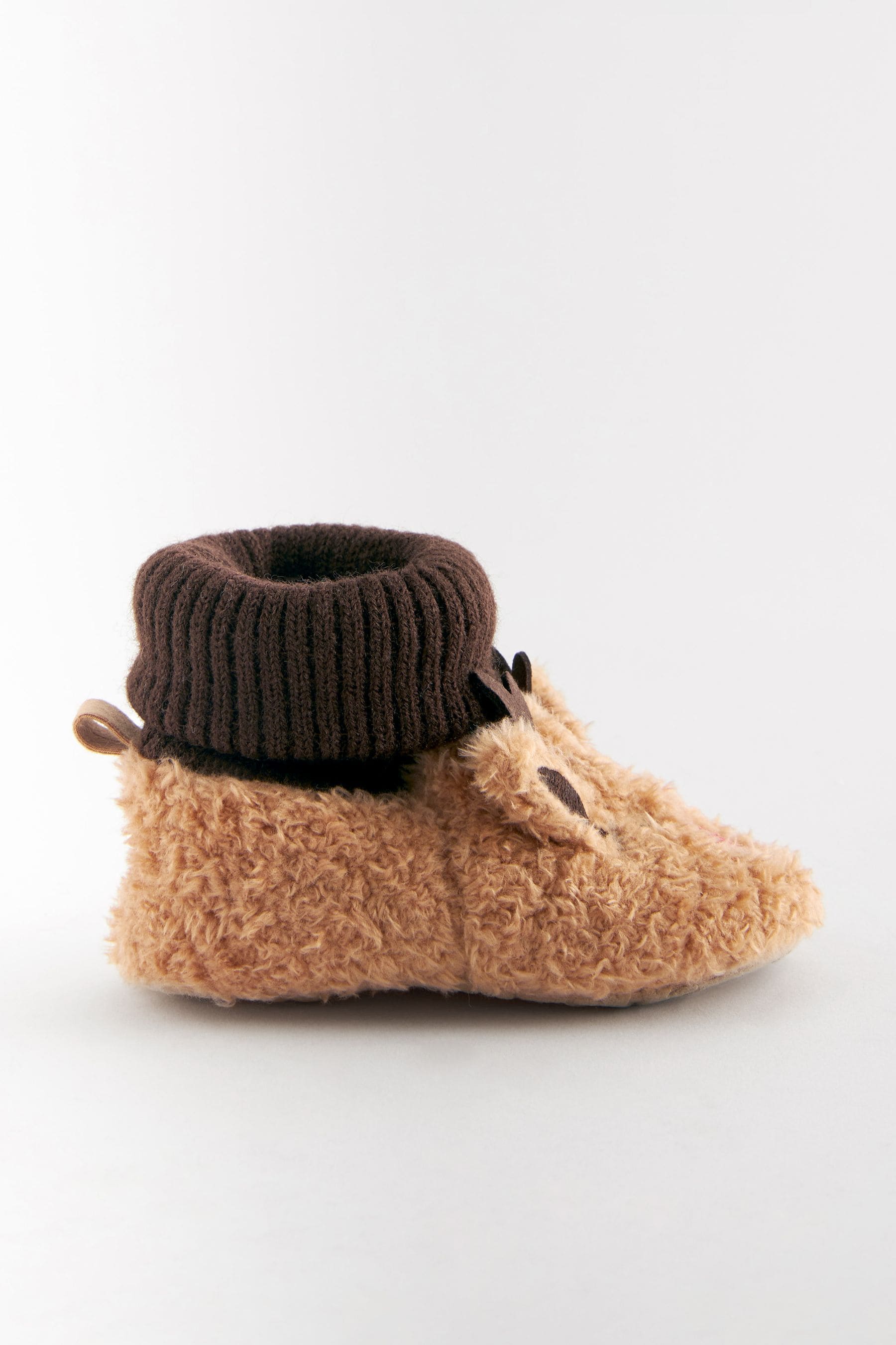 Brown Reindeer Christmas Baby Pram Sock Slippers (0-2mths)