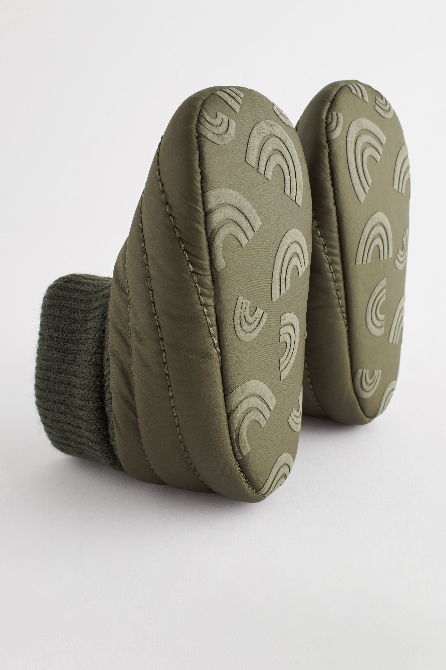 Khaki Green Baby Pram Quilted Snow Boots (0-24mths)