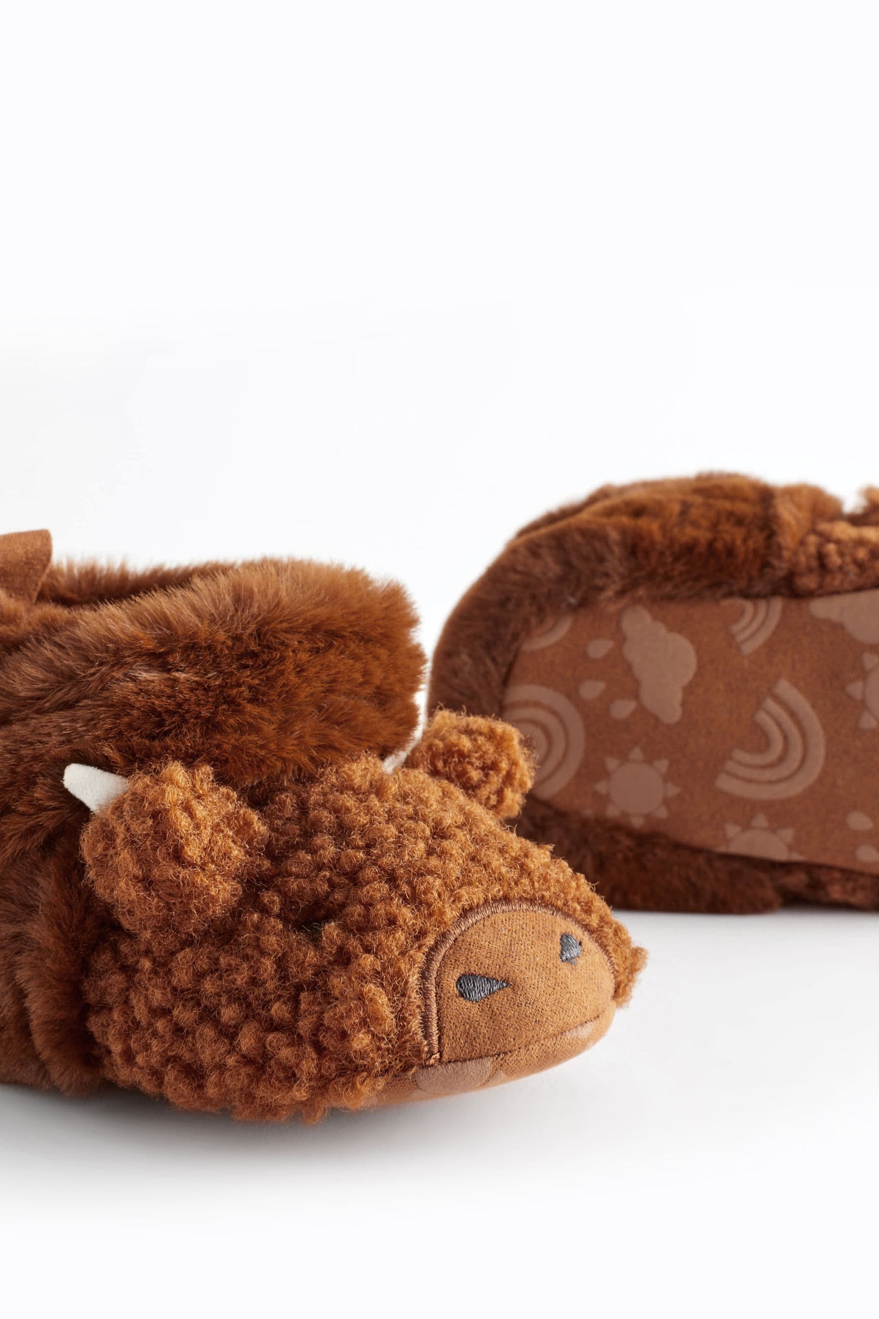 Brown Highland Cow 3D Character Baby Shoes (0-2mths)