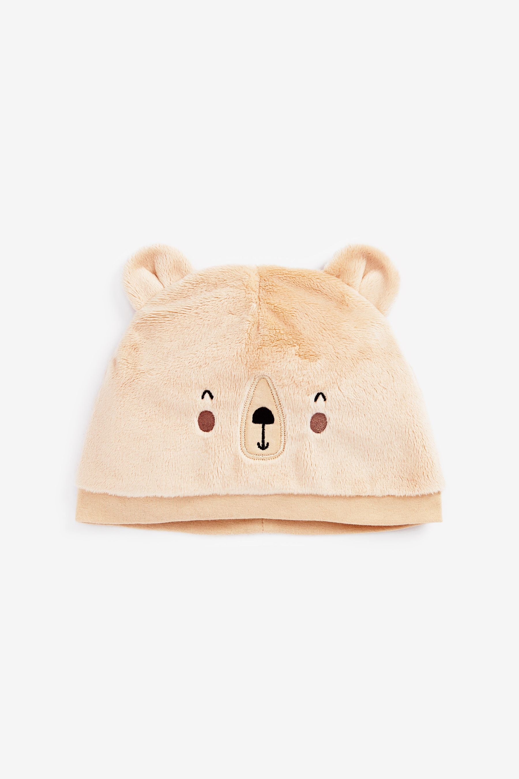 Neutral Bear Faux Fur Beanie Baby Hat (0mths-2yrs)