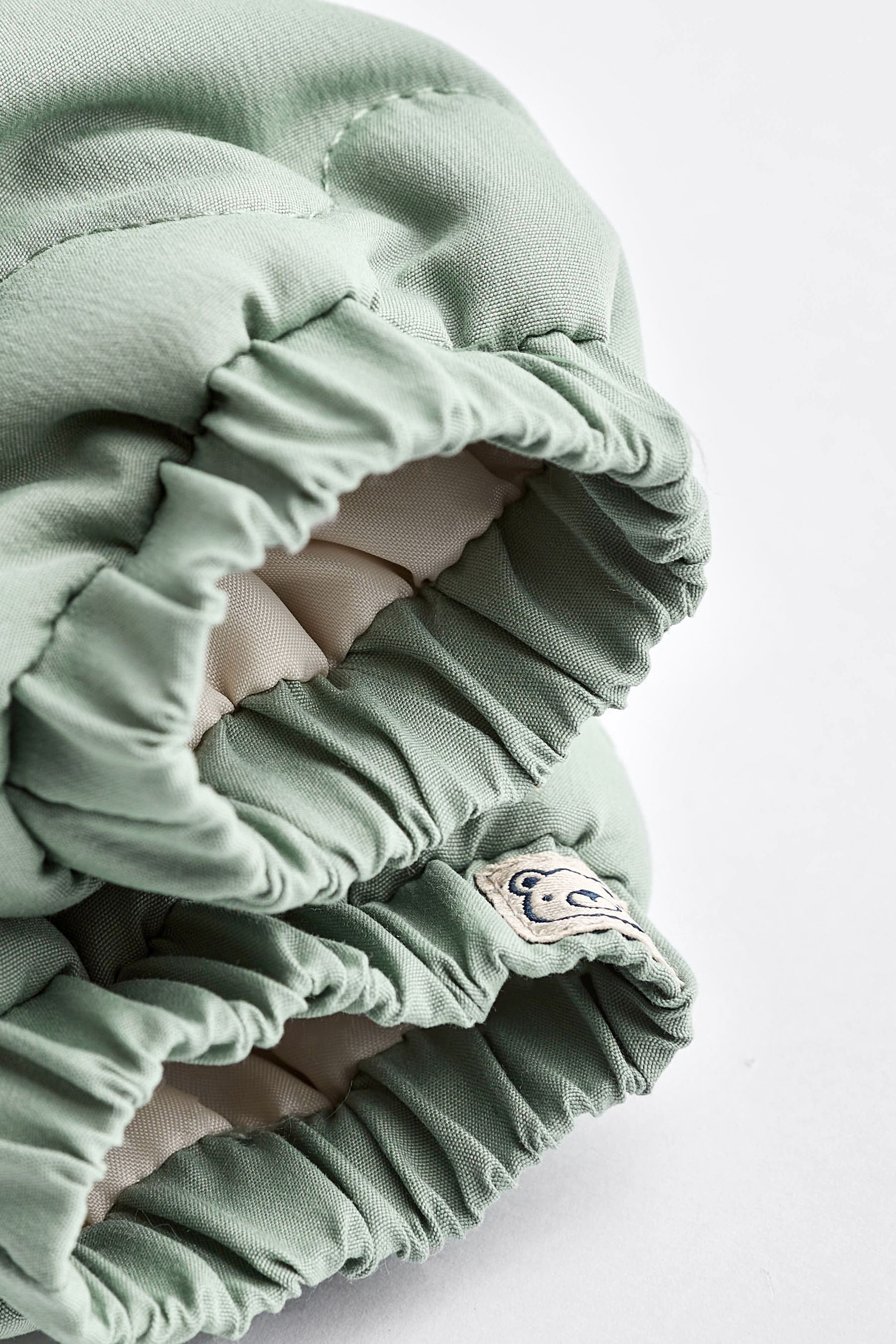 Sage Green Quilted Fleece Lined Baby All-In-One Pramsuit (0-18mths)