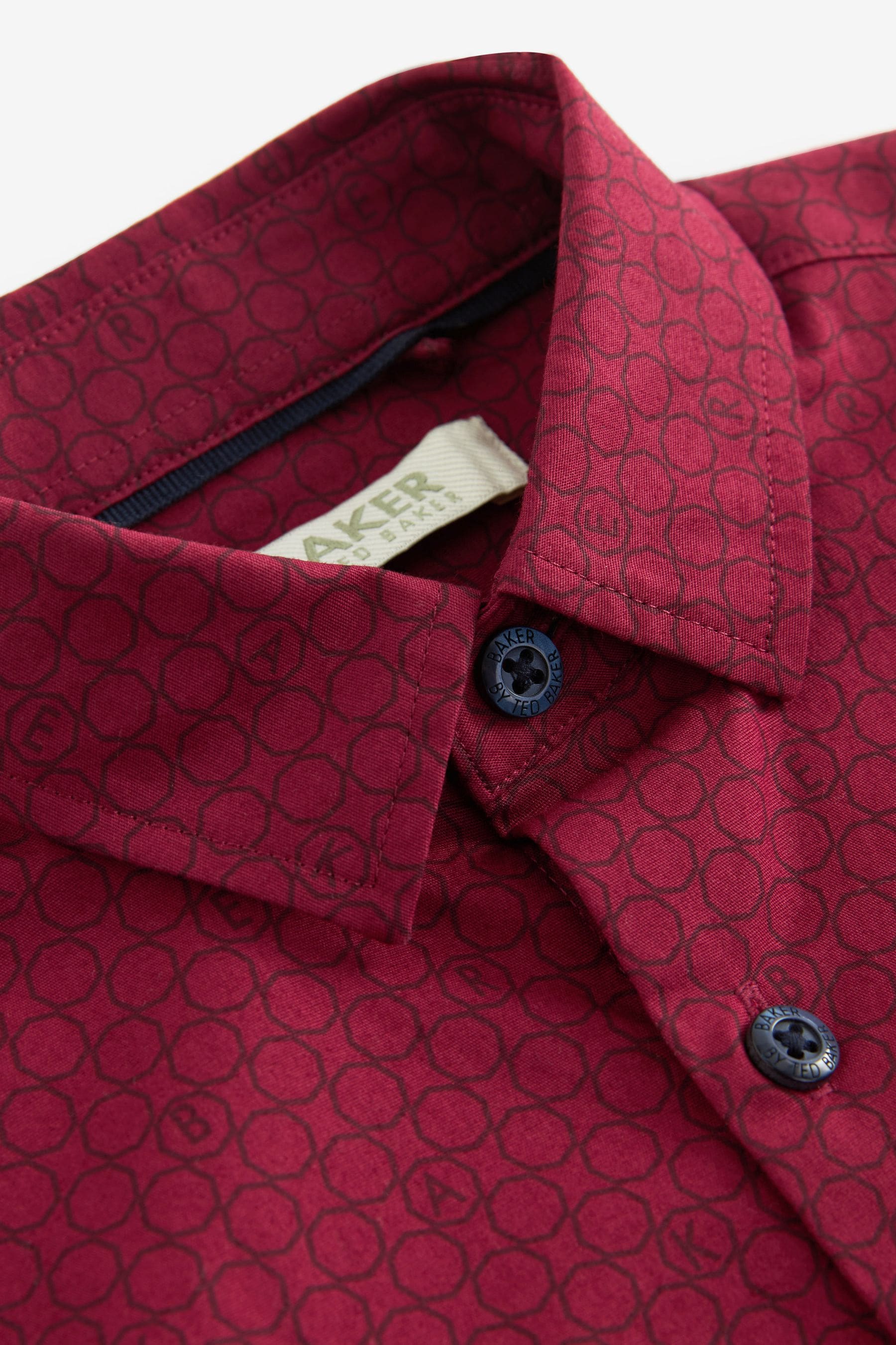 Baker by Ted Baker Burgundy Red Printed Shirt