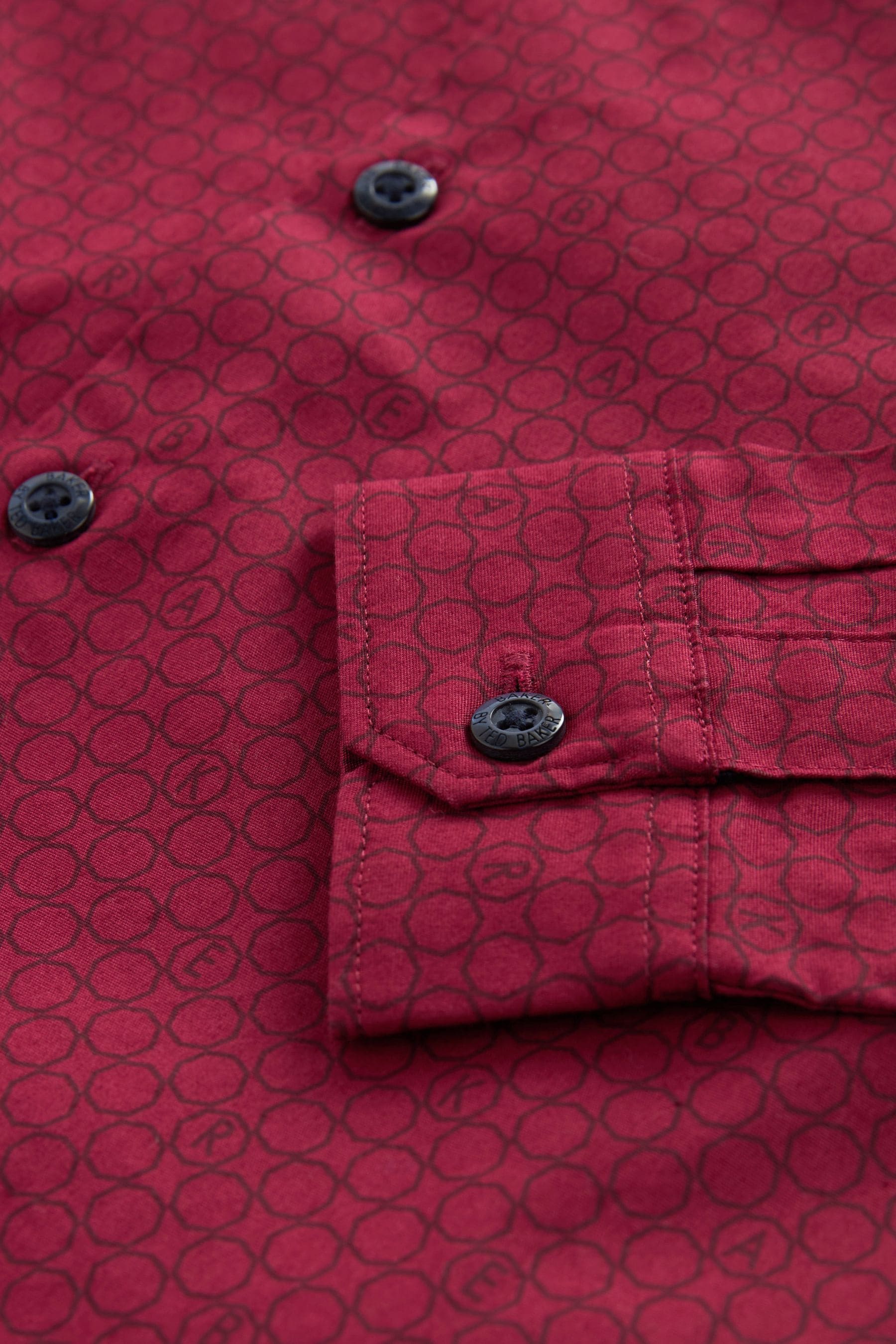 Baker by Ted Baker Burgundy Red Printed Shirt