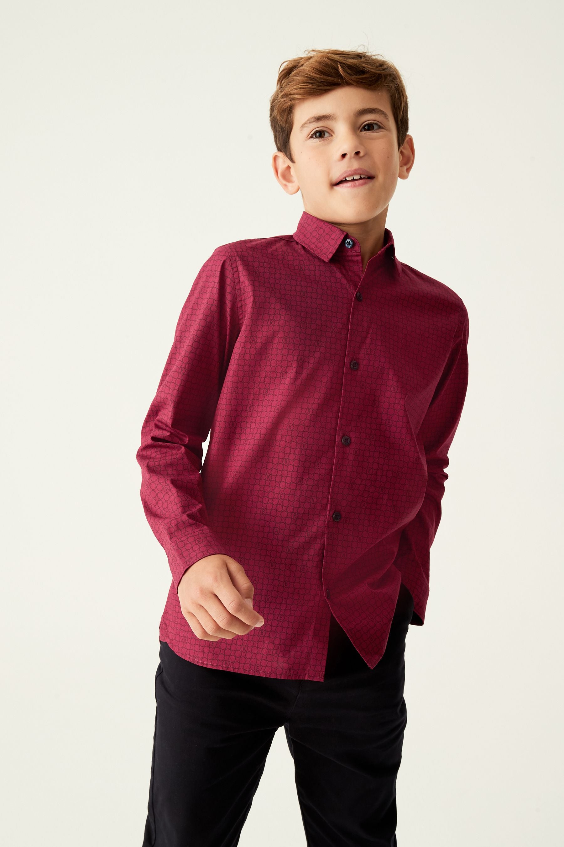 Baker by Ted Baker Burgundy Red Printed Shirt