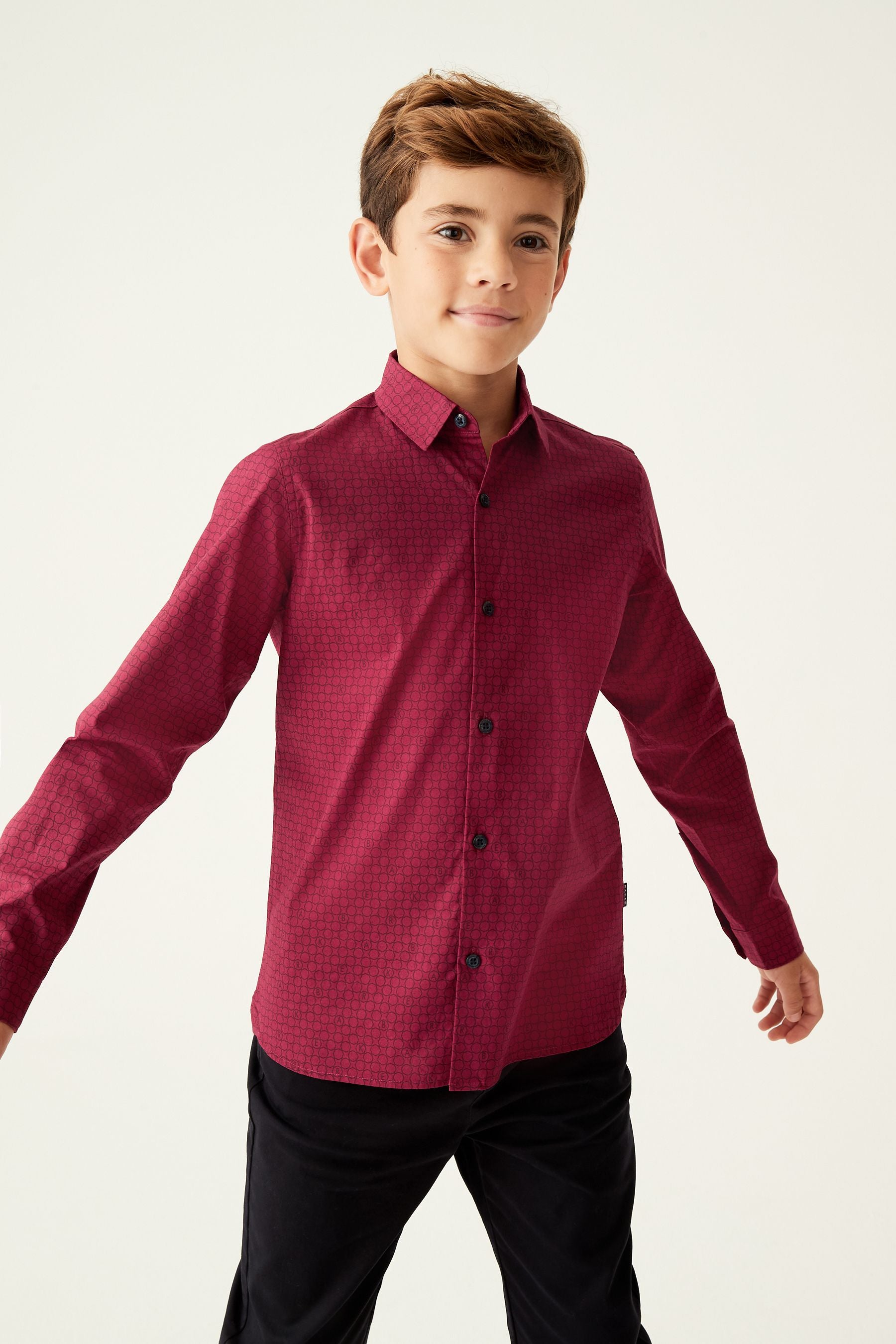 Baker by Ted Baker Burgundy Red Printed Shirt