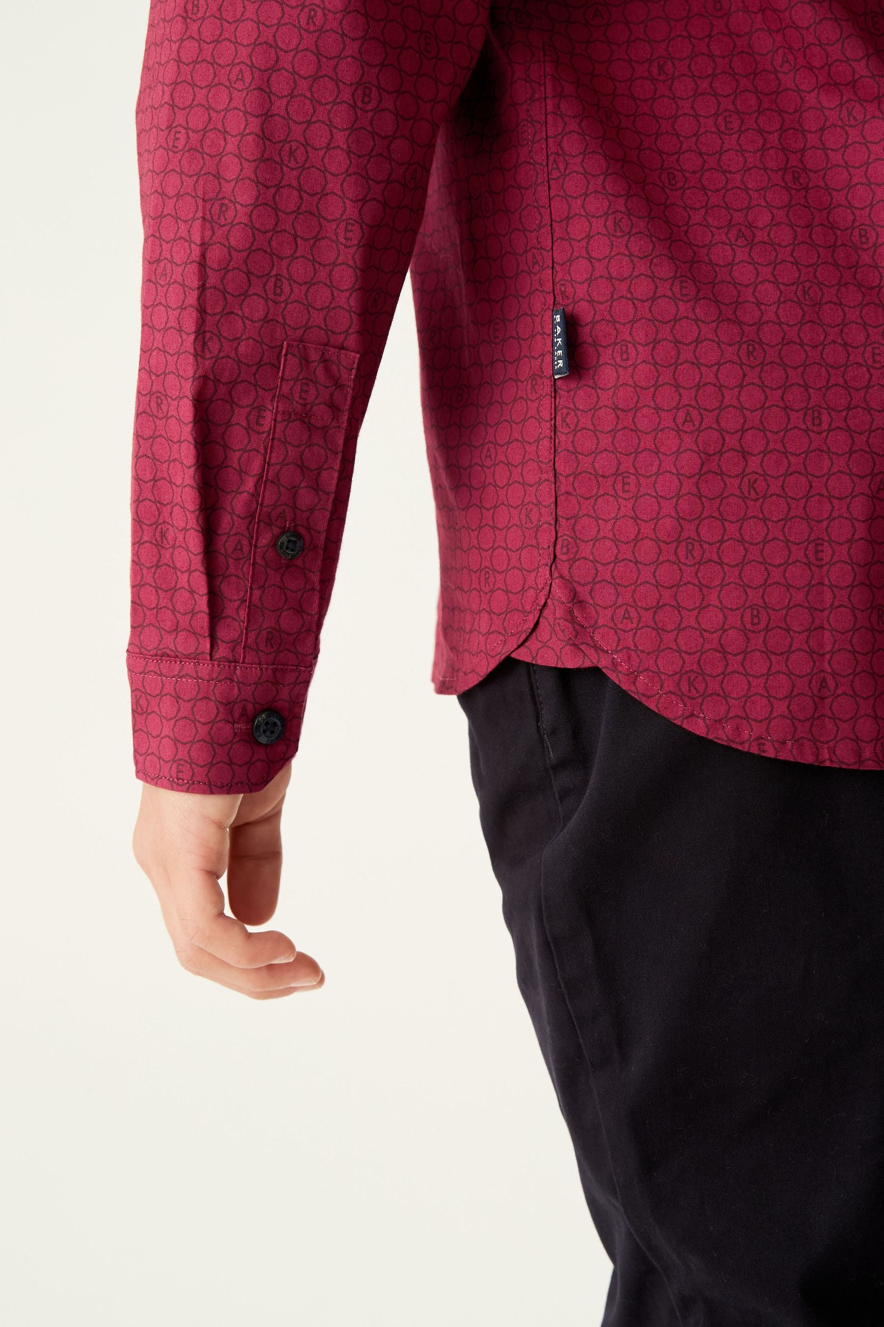 Baker by Ted Baker Burgundy Red Printed Shirt