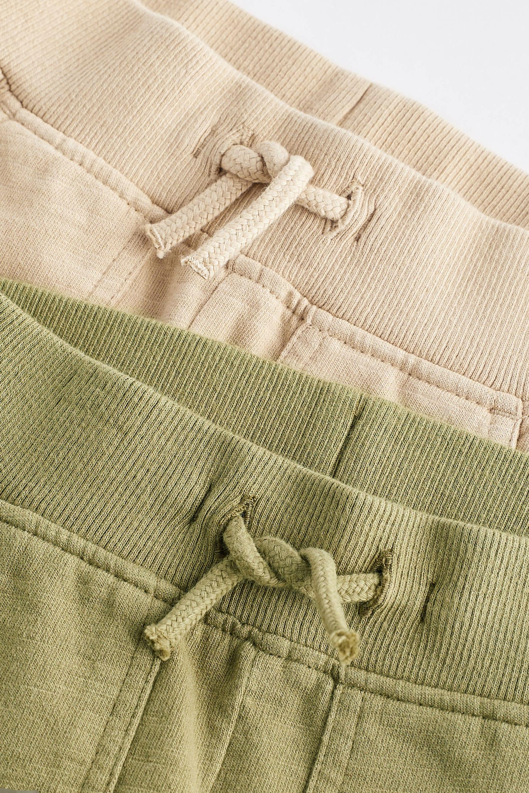 Khaki Green/Cream Baby Cargo Joggers 2 Pack