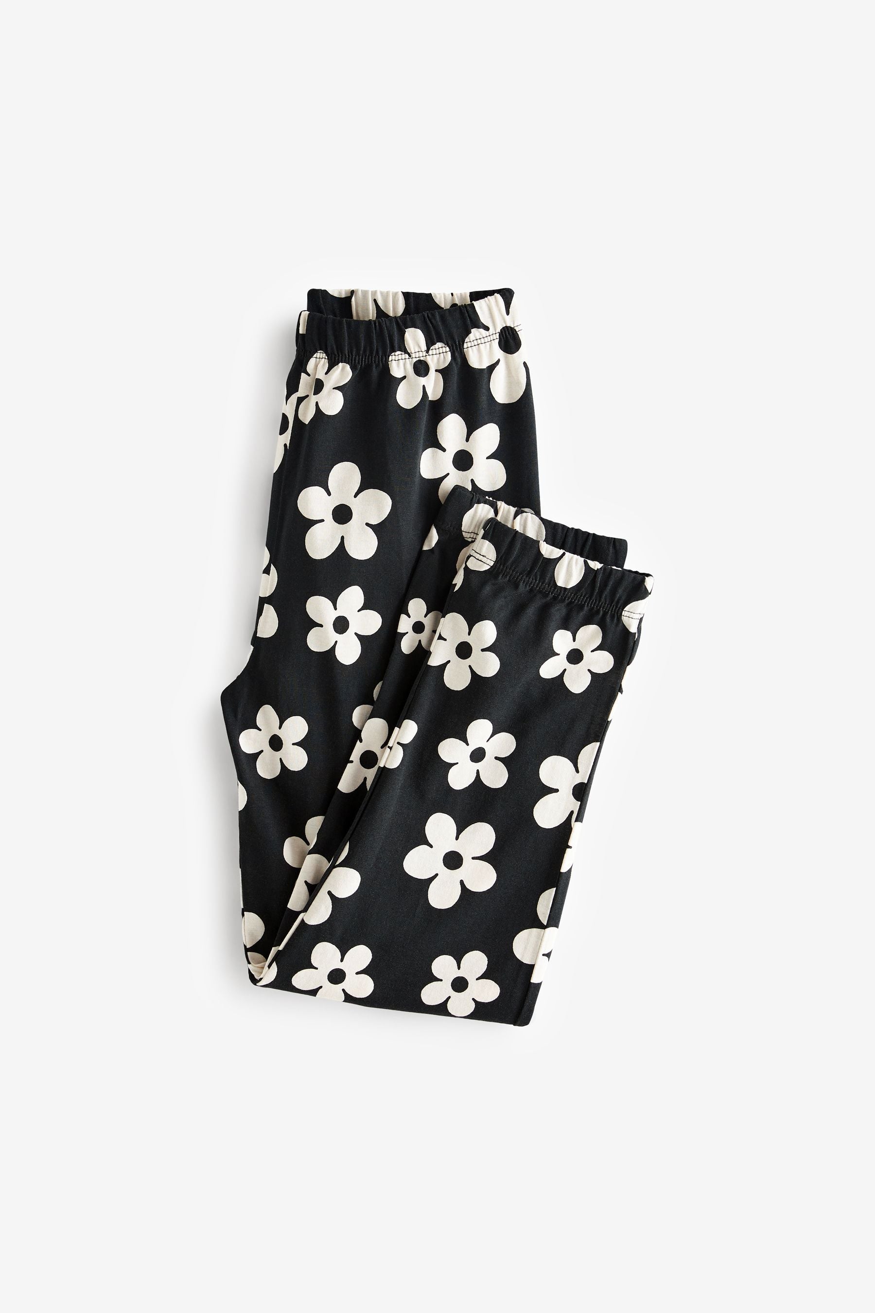 Black/White Daisy Heart Cotton Pyjamas 2 Packs (3-16yrs)