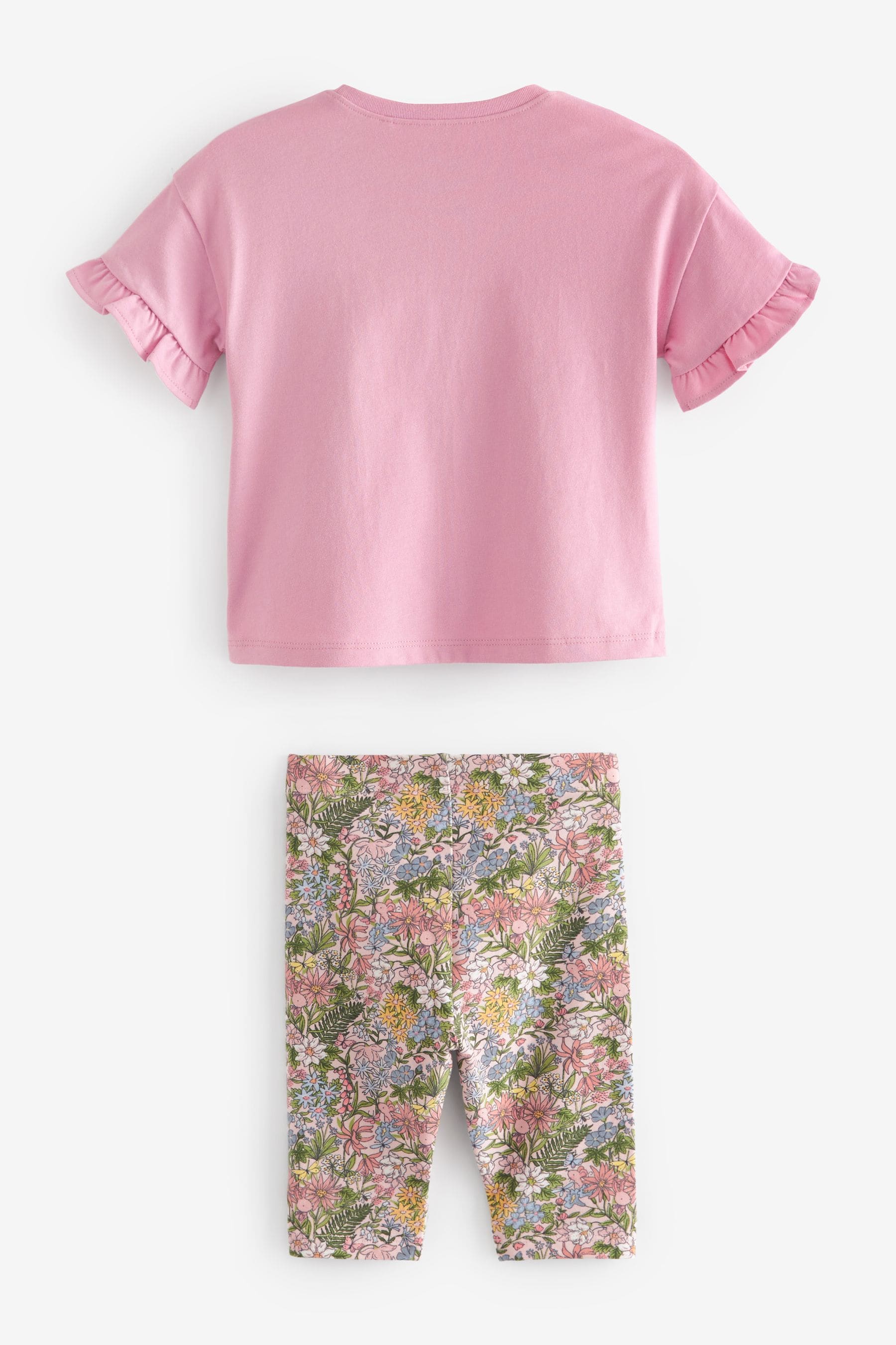 Pink Bunny Ditsy Short Sleeve Top And Cropped Leggings Set (3mths-7yrs)