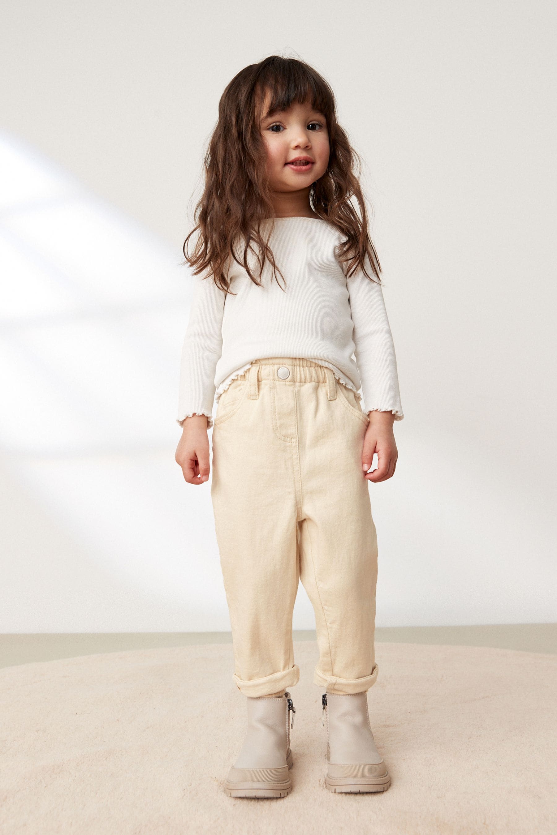 Cream Mom Jeans (3mths-7yrs)