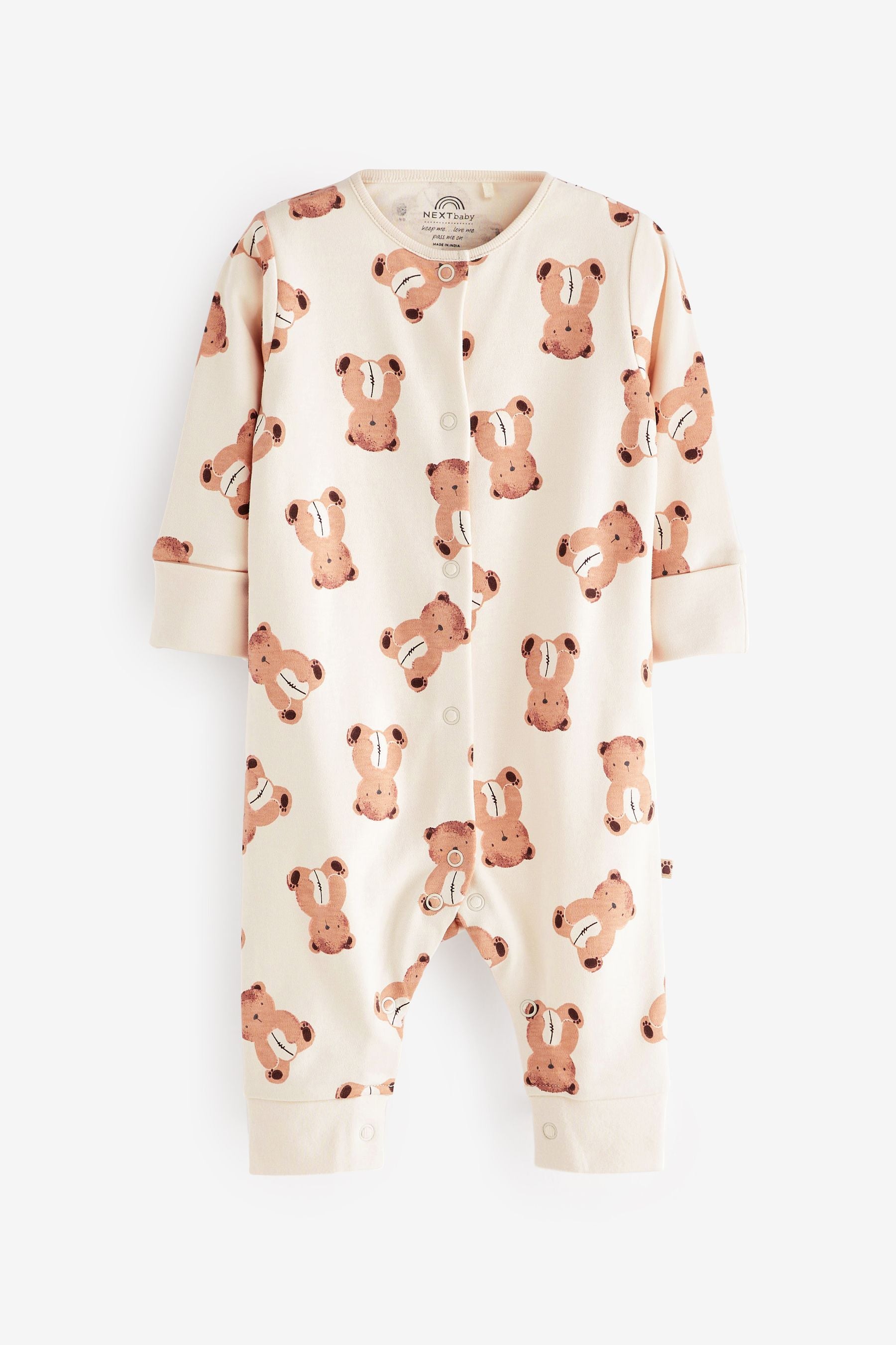 Tan Brown Cotton Sleepsuits 2 Pack (0mths-3yrs)