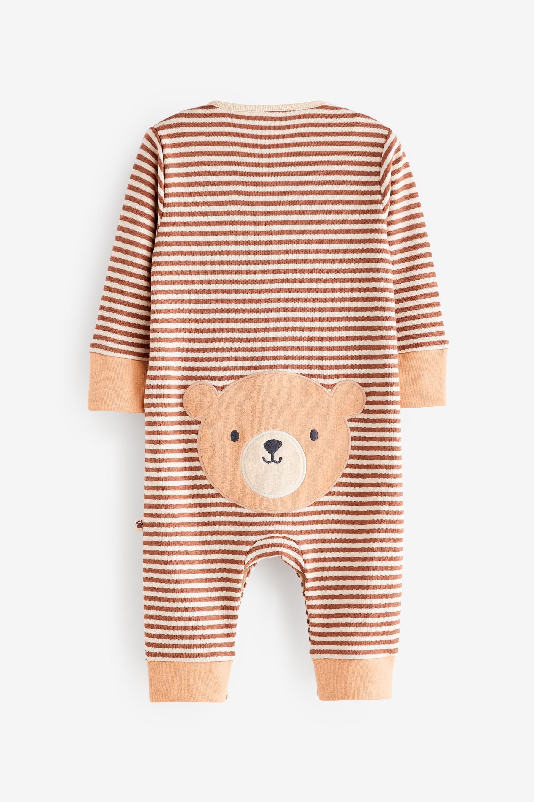 Tan Brown Cotton Sleepsuits 2 Pack (0mths-3yrs)