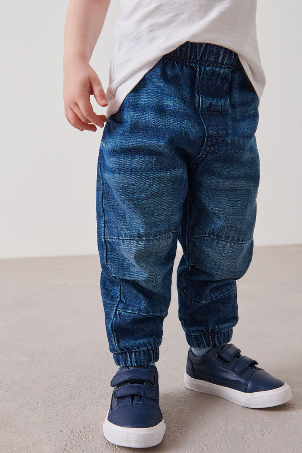 Dark Blue Denim Cuffed Pull-On Jeans (3mths-7yrs)