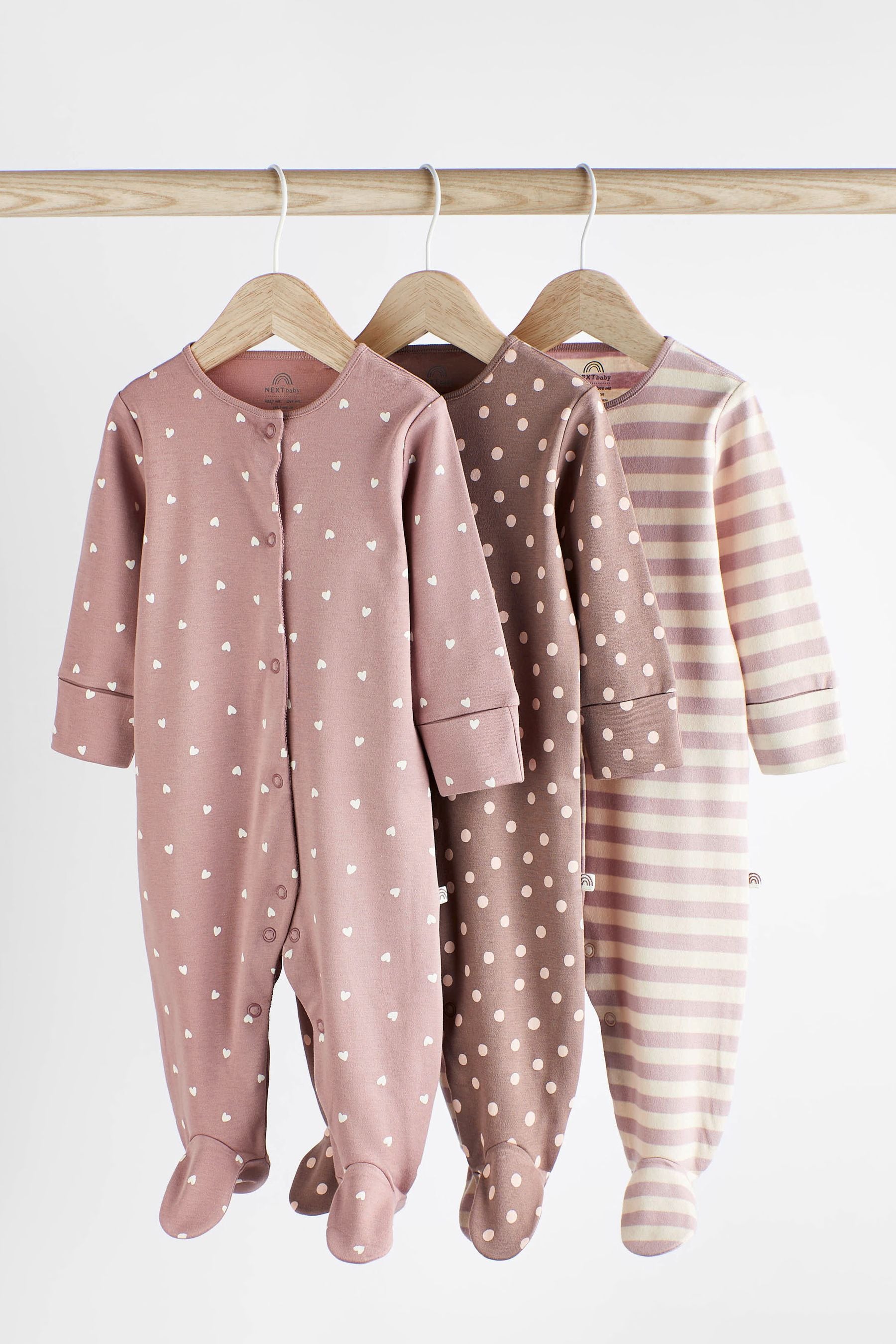 Neutral Baby Sleepsuits 3 Pack (0mths-2yrs)