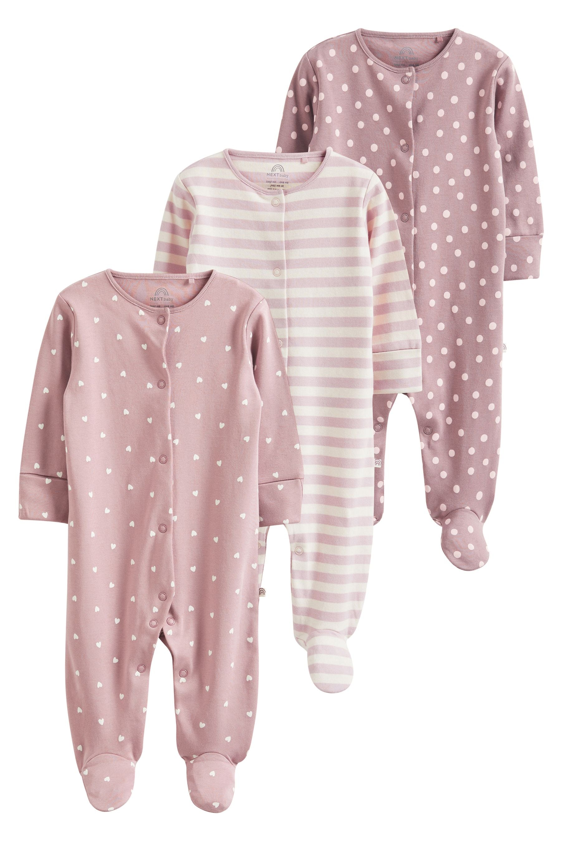 Neutral Baby Sleepsuits 3 Pack (0mths-2yrs)