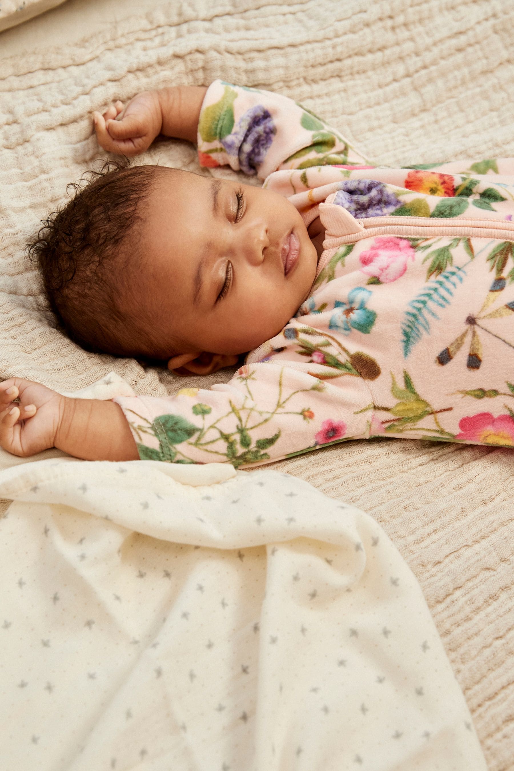 Pink Velour Sleepsuit (0mths-3yrs)