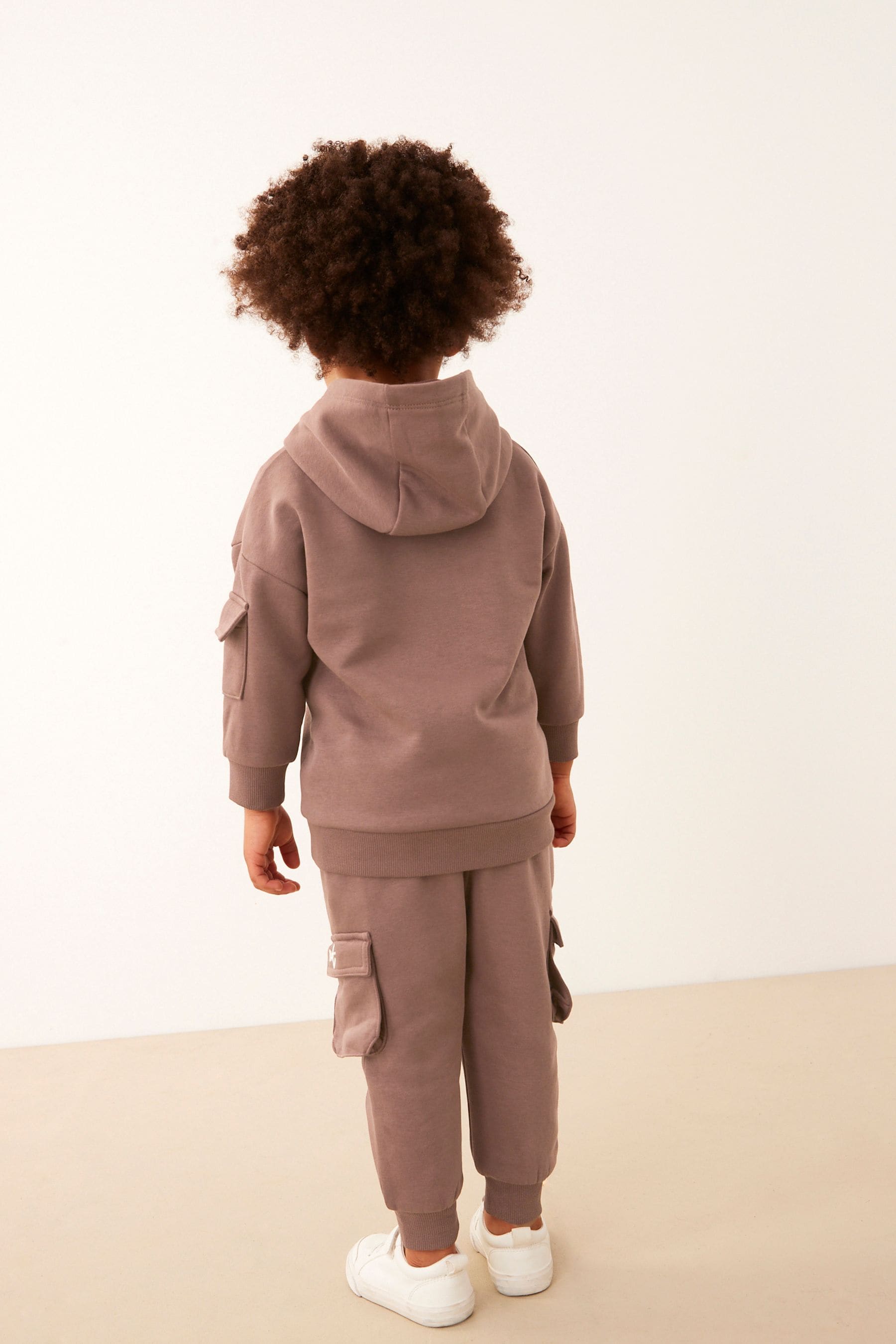 Chocolate Brown Utility Hoodie And Joggers Set (3mths-7yrs)