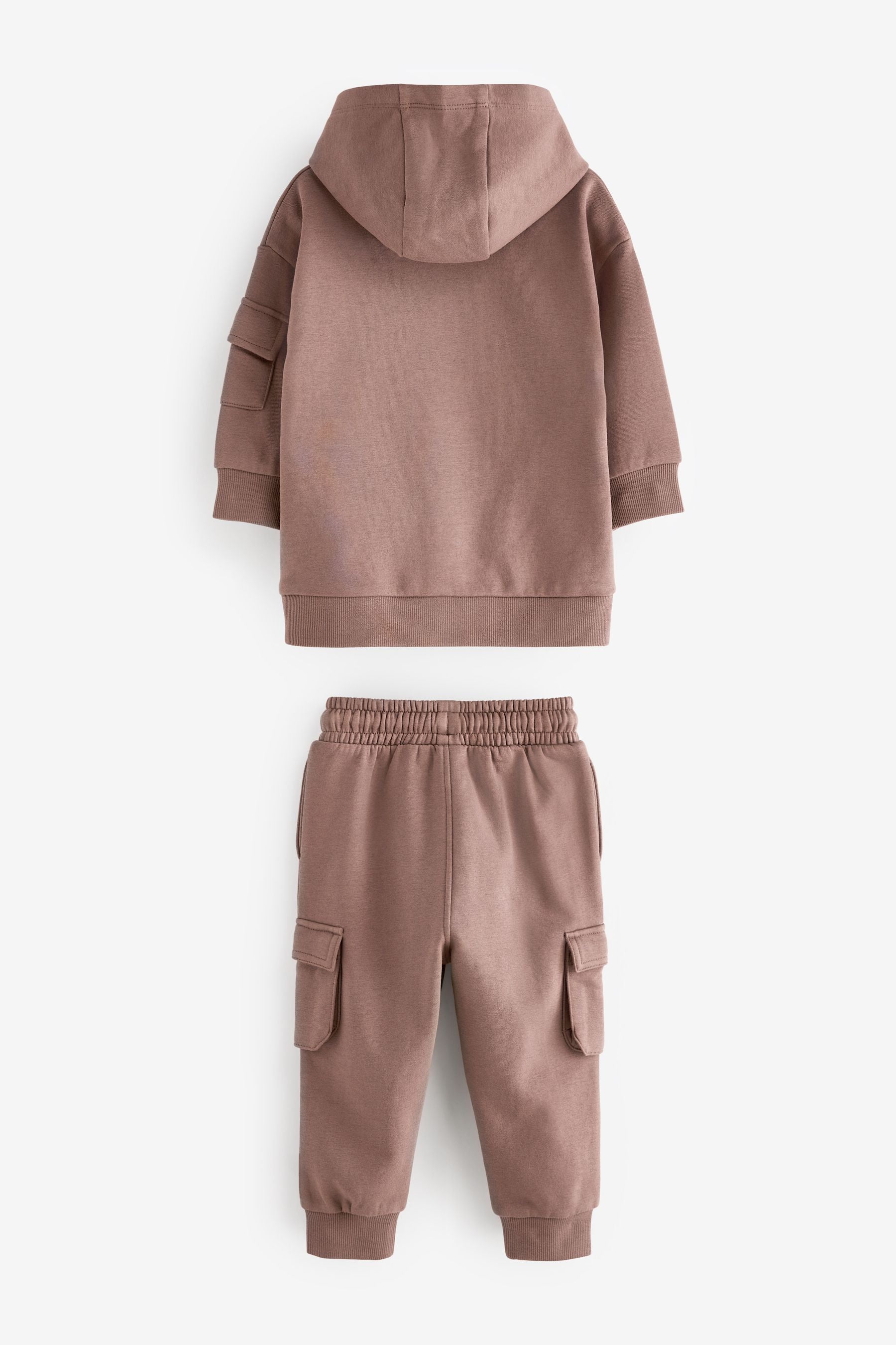 Chocolate Brown Utility Hoodie And Joggers Set (3mths-7yrs)