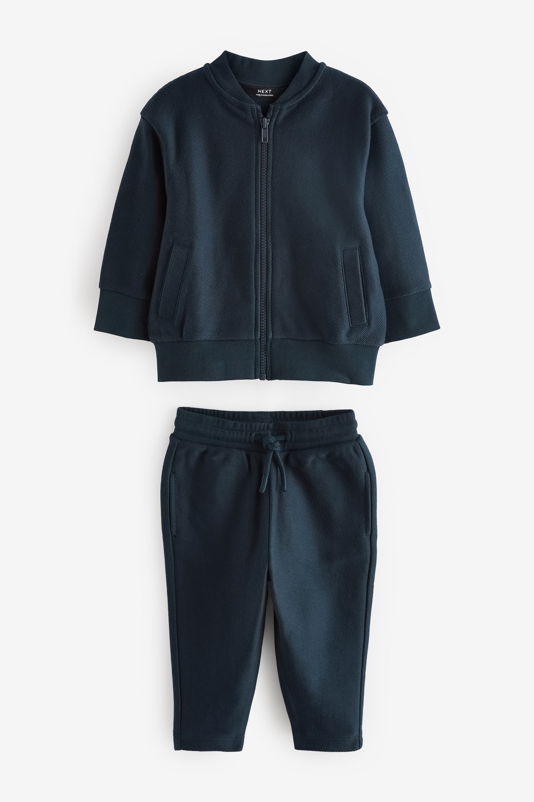 Navy Blue Jersey Bomber Jacket And Joggers 2 Piece Set (3mths-7yrs)