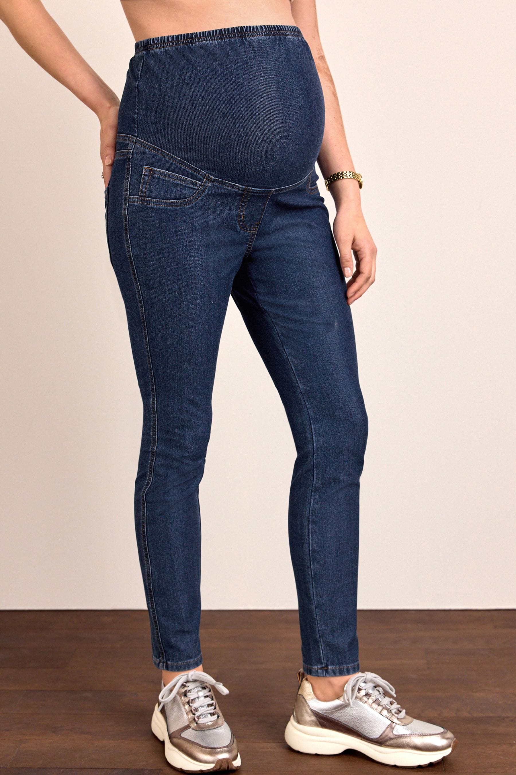 Dark Wash Maternity Denim Look Leggings