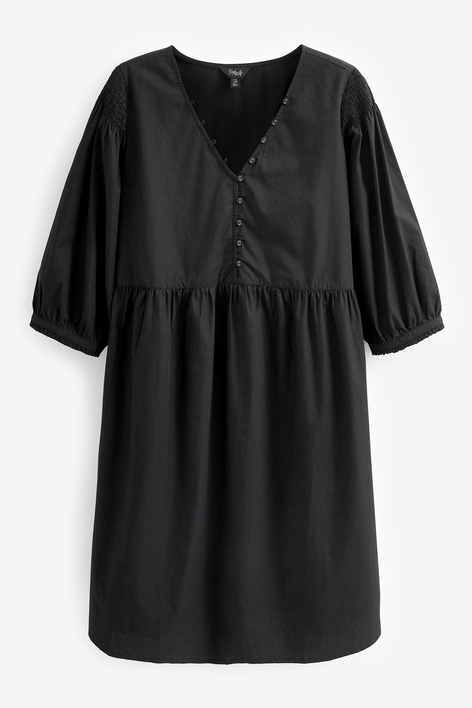 Black Maternity Nursing Smock Dress