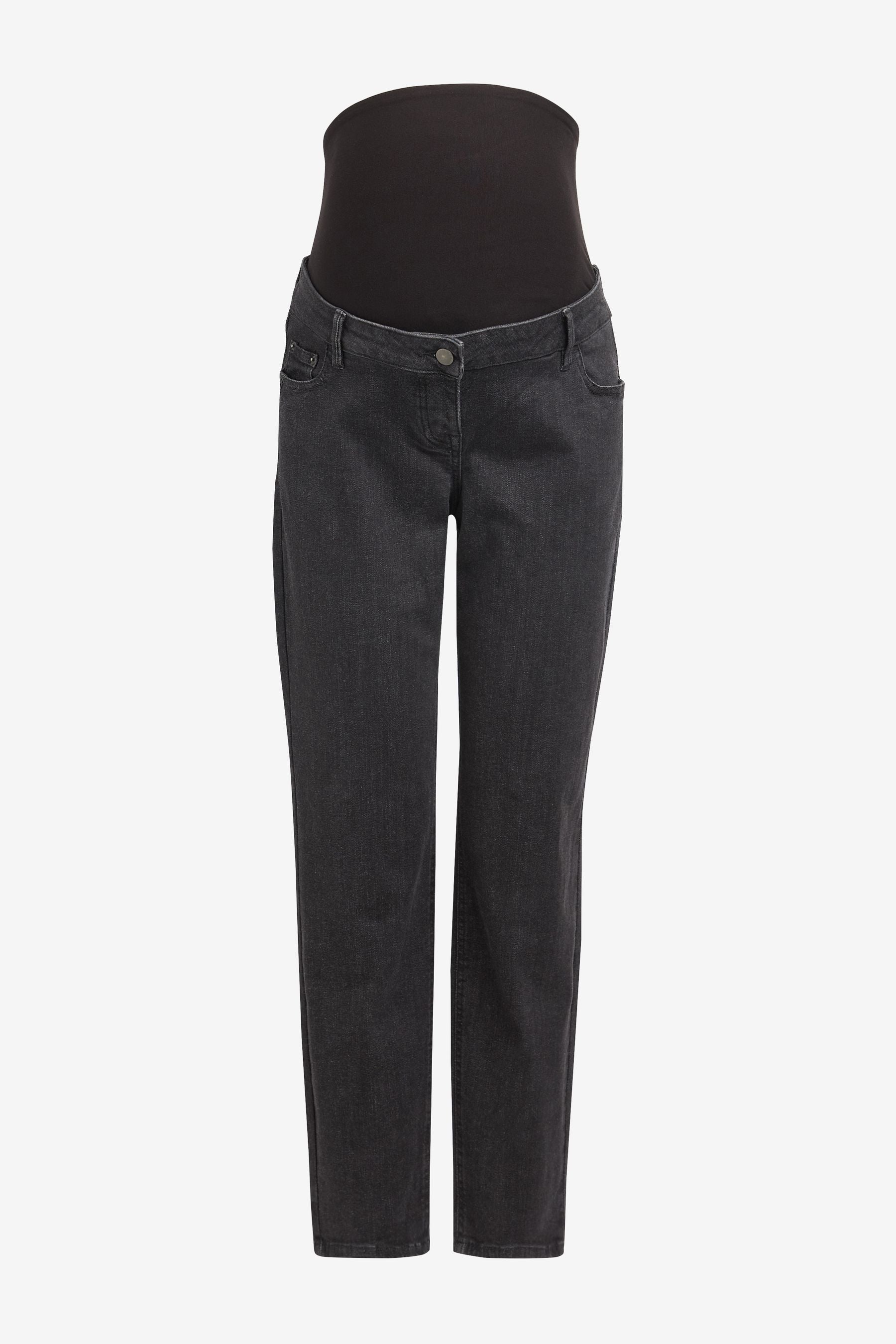 Washed Black Maternity Mom Fit Jeans