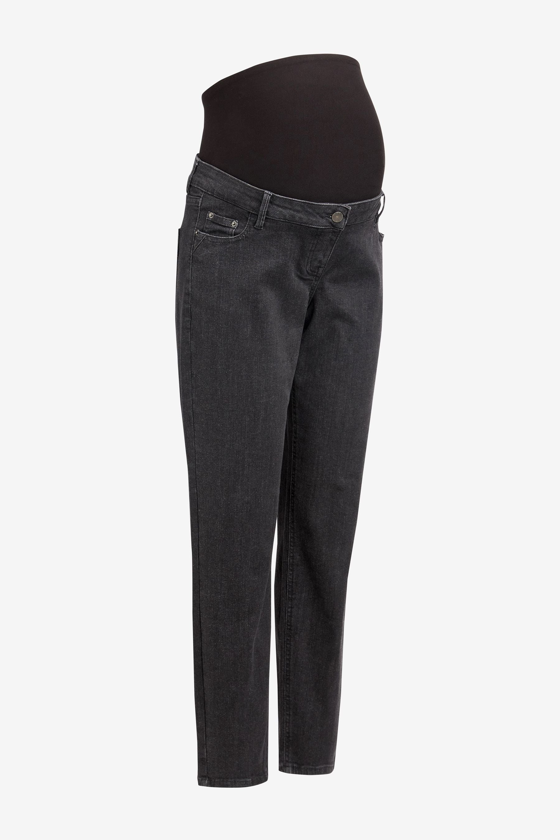 Washed Black Maternity Mom Fit Jeans