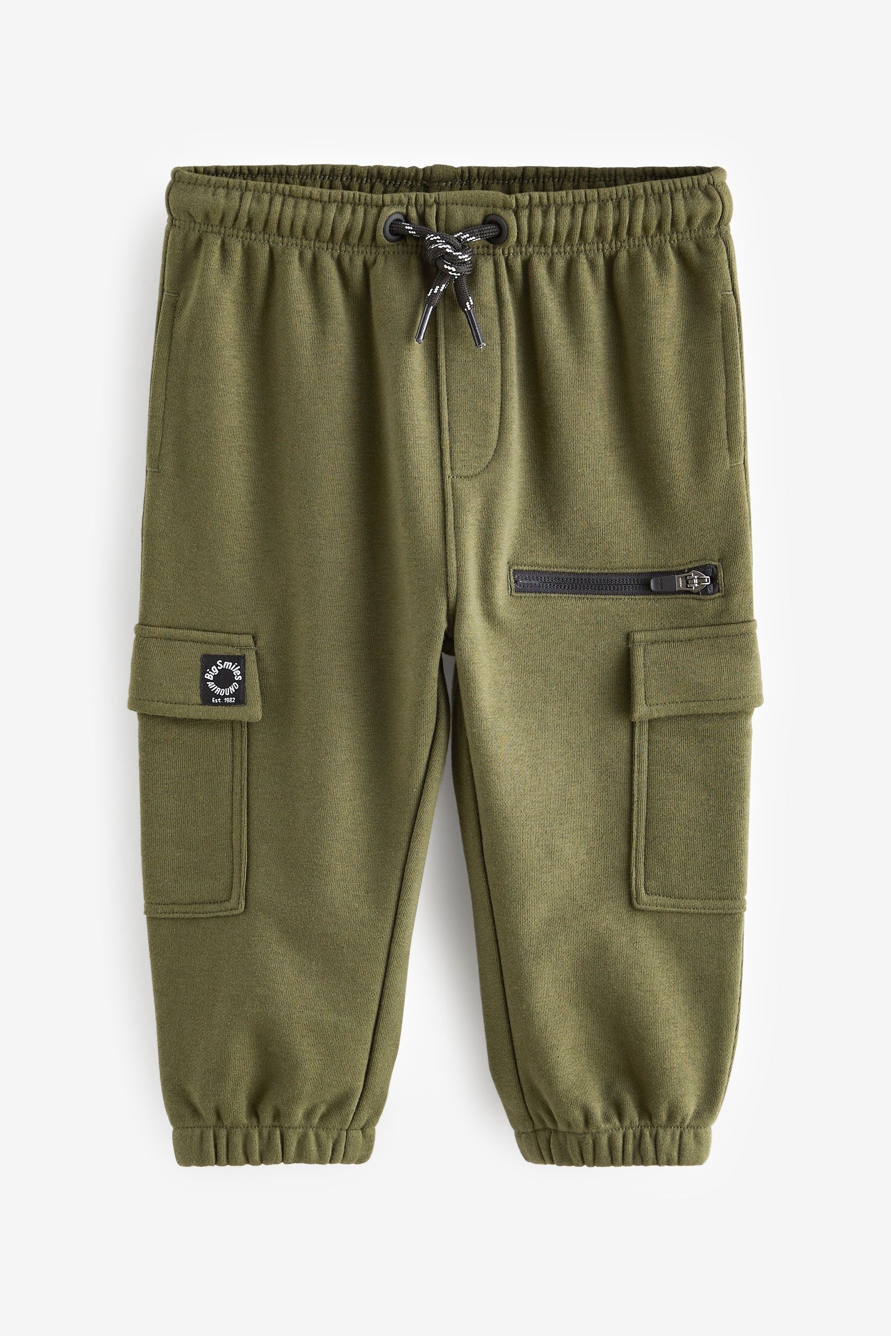 Khaki Green Patch Pocket Utility Joggers (3mths-7yrs)