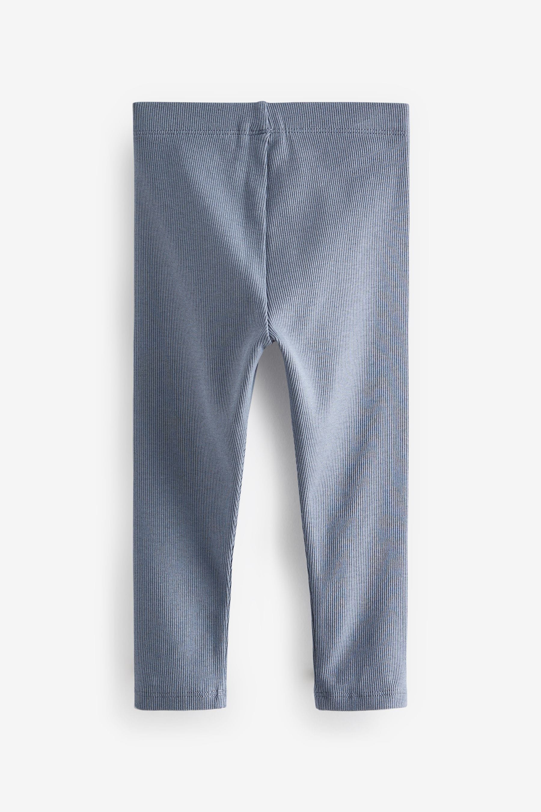 Blue/Grey Marl Ribbed Leggings 3 Pack (3mths-7yrs)