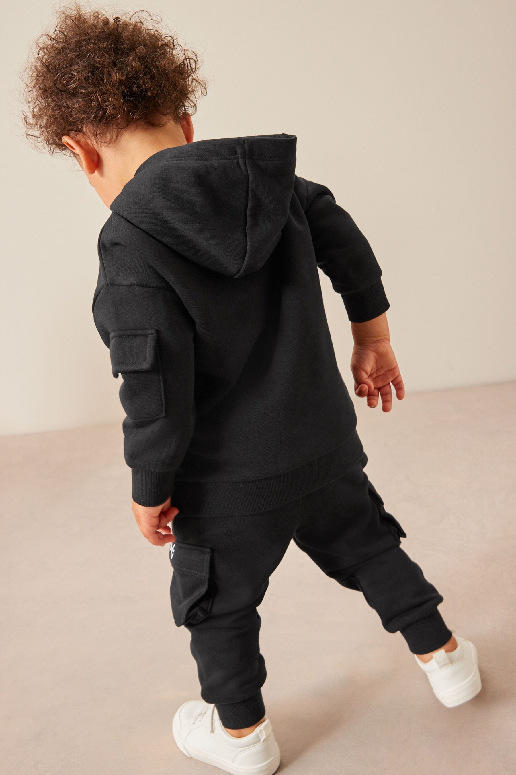 Black Utility Hoodie And Joggers Set (3mths-7yrs)