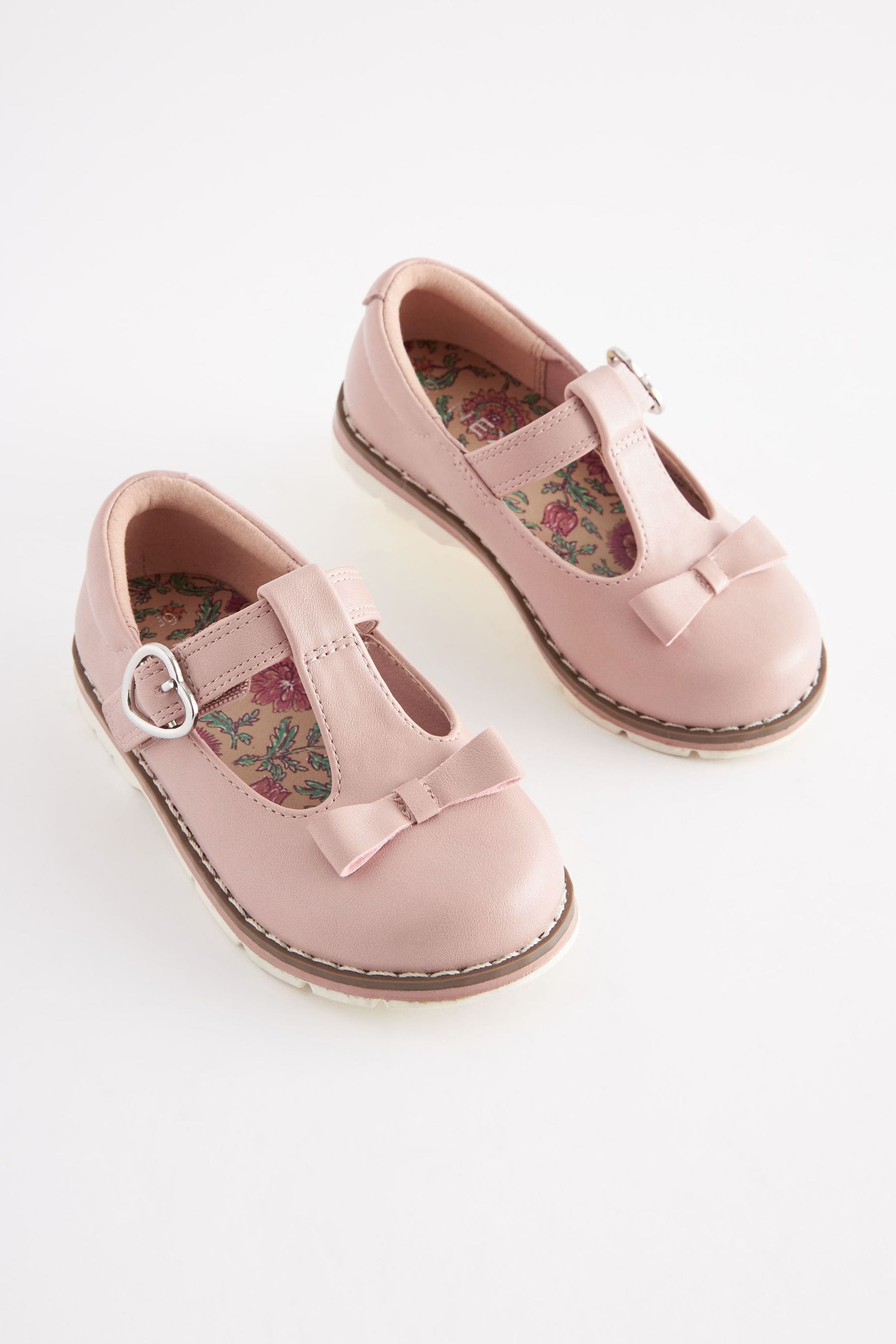 Pink Bow T-Bar Shoes