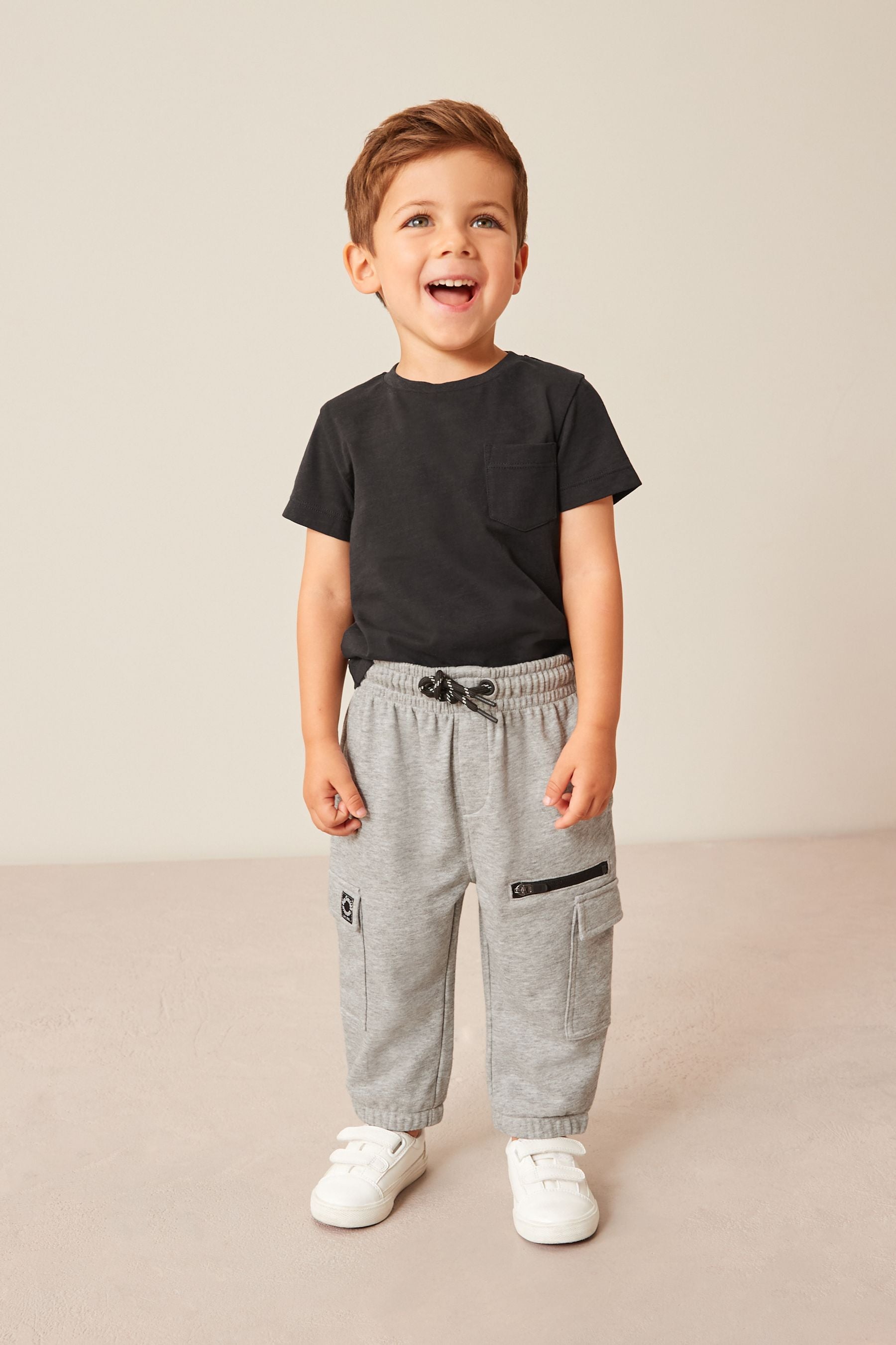 Grey Patch Pocket Utility Joggers (3mths-7yrs)