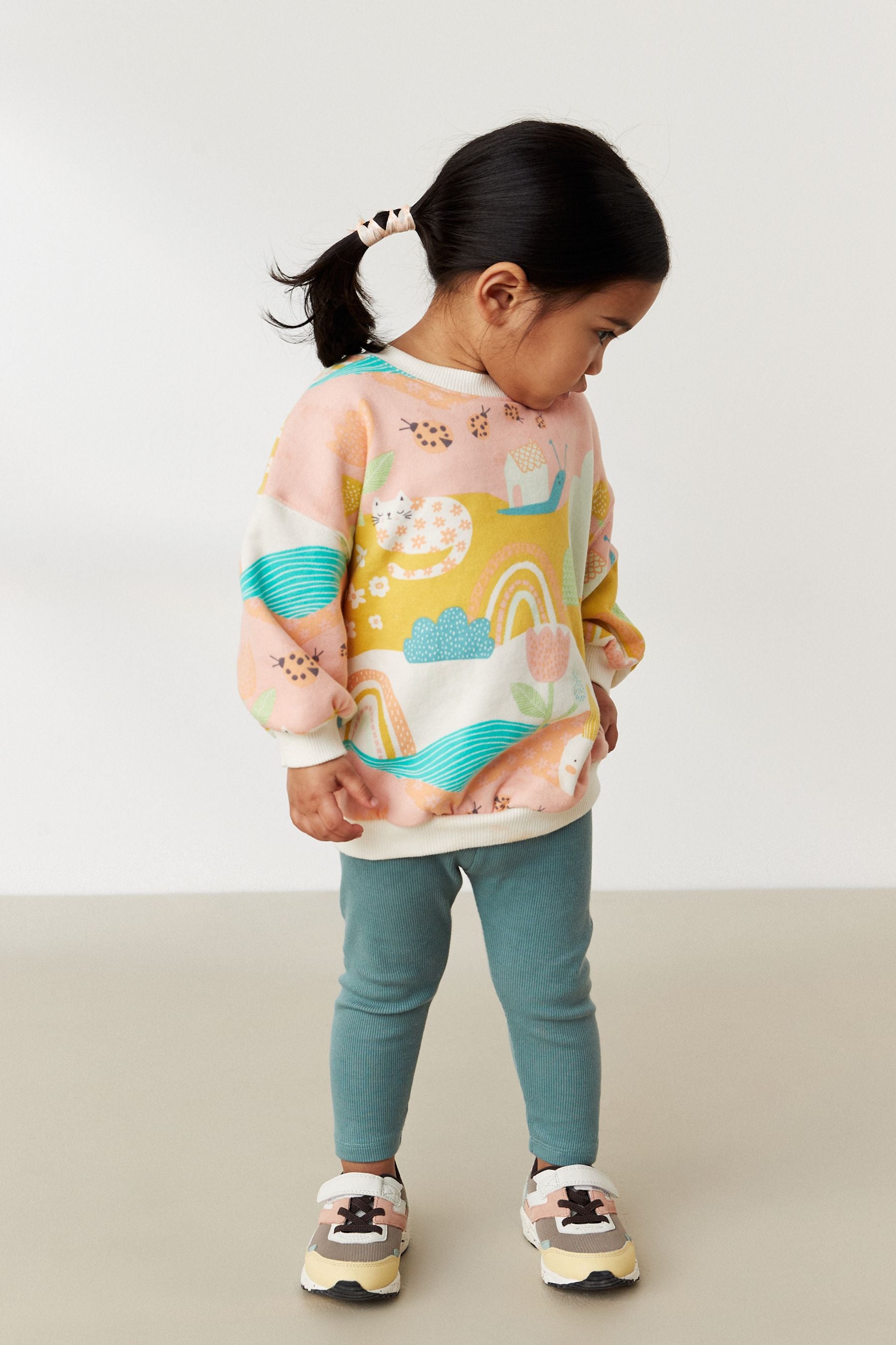 Green Printed Long Sleeve Character Sweatshirt And Leggings Set (3mths-7yrs)