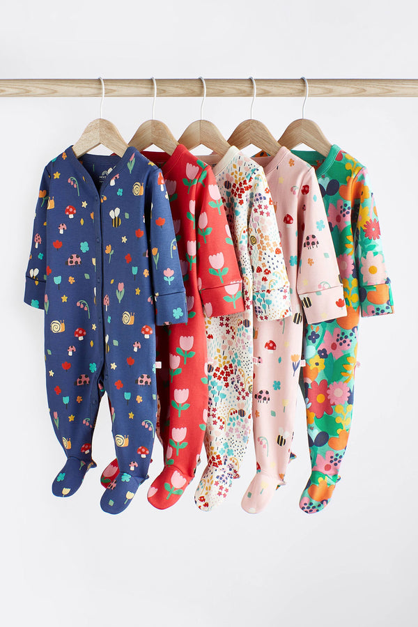 Bright Baby Sleepsuits 5 Pack (0mths-2yrs)