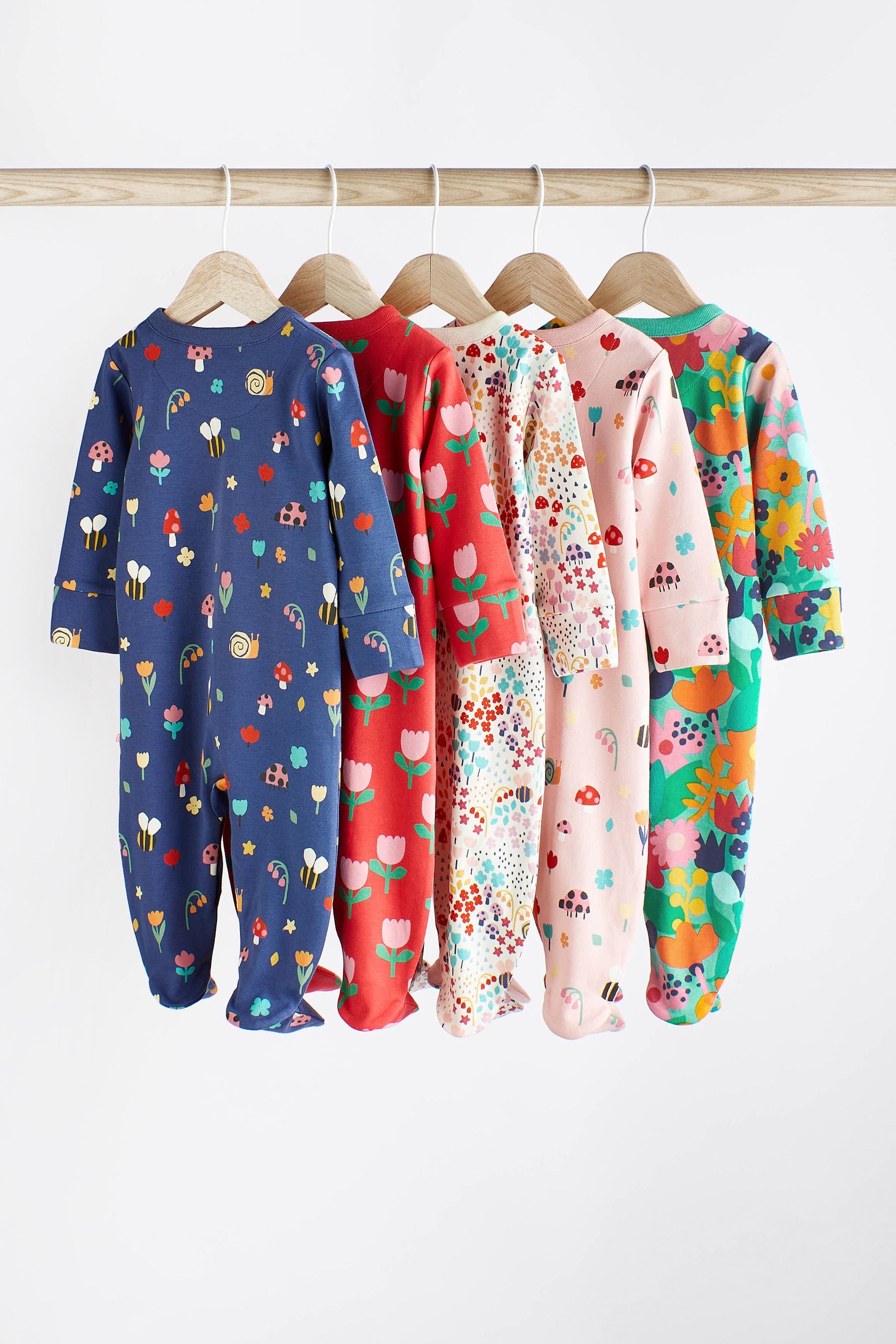 Bright Baby Sleepsuits 5 Pack (0mths-2yrs)