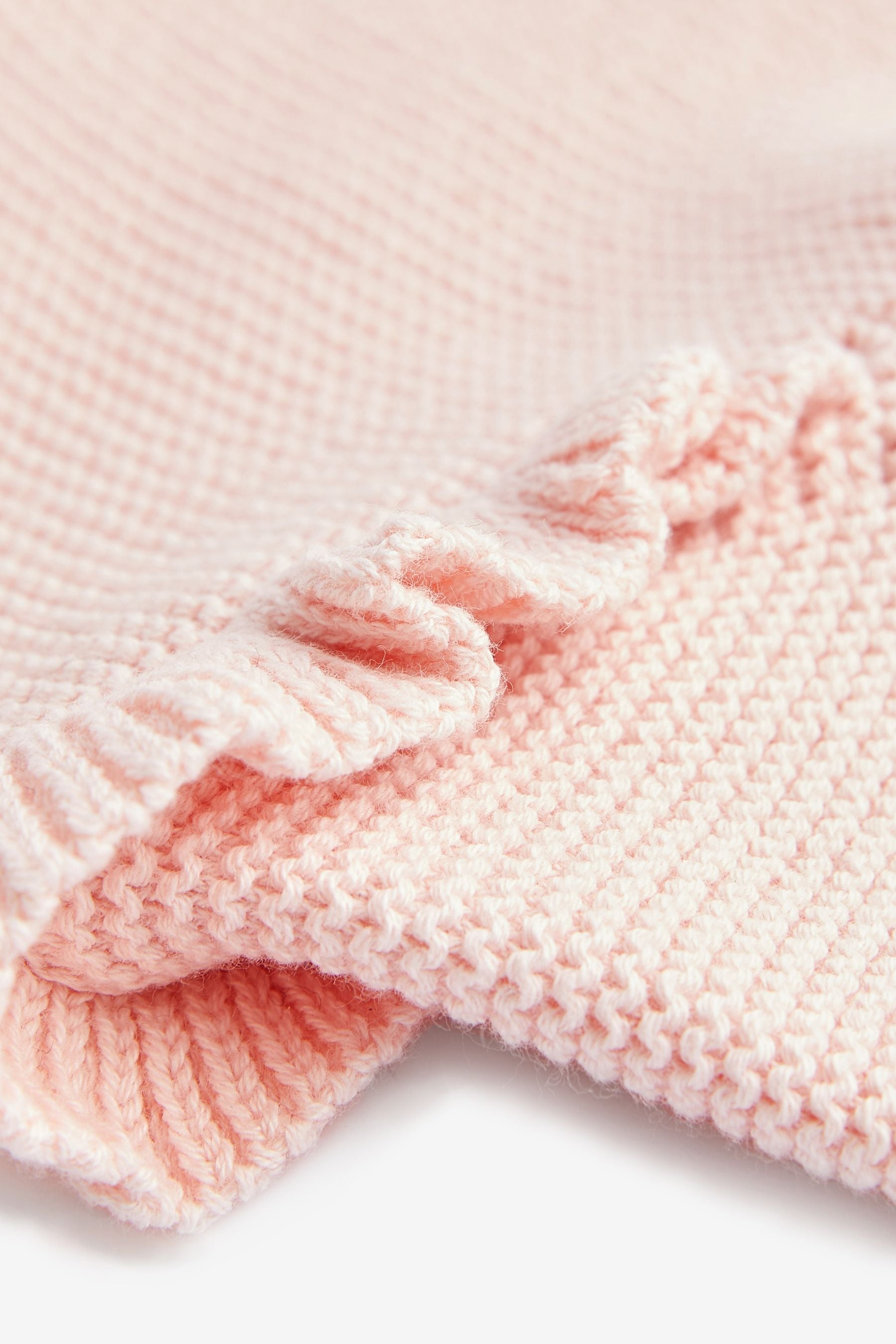 Pink Baby Frill Shoulder Knitted Cardigan (0mths-2yrs)