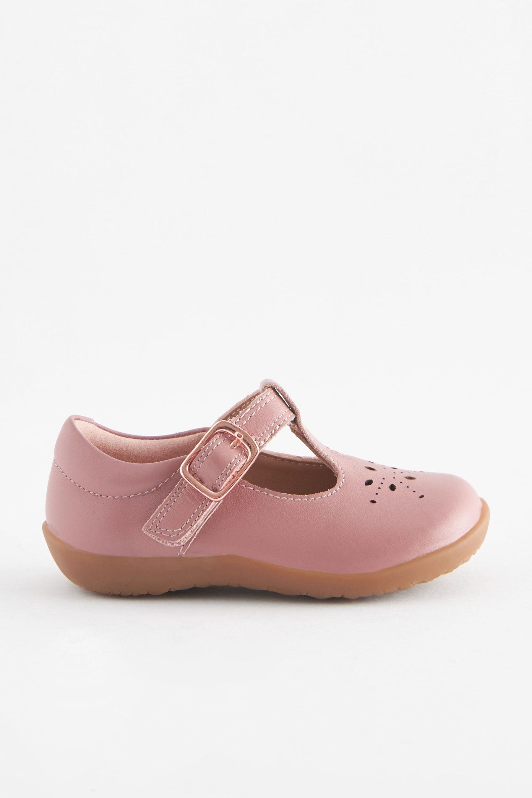 Blush Pink Leather First Walker T-Bar Shoes