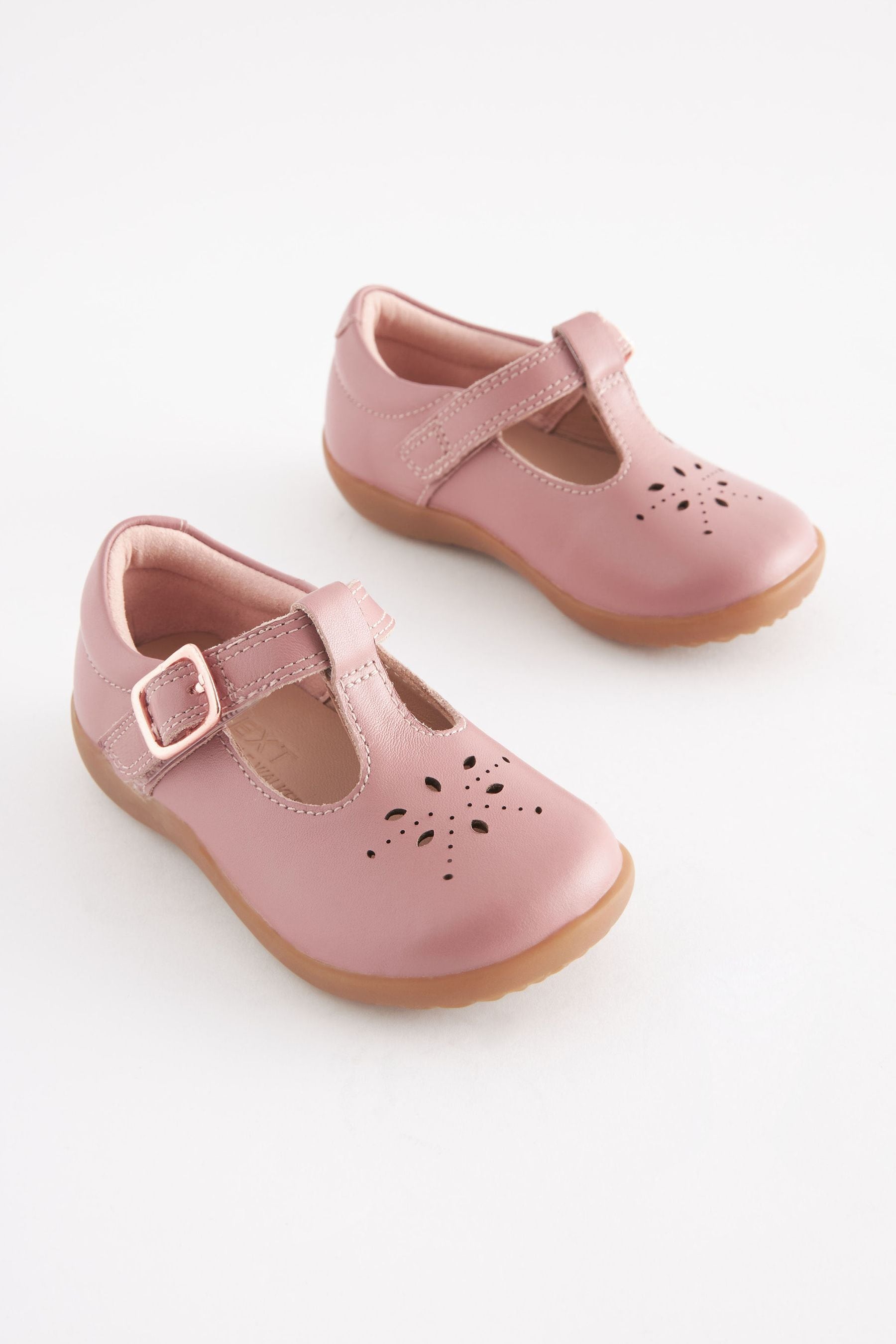 Blush Pink Leather First Walker T-Bar Shoes