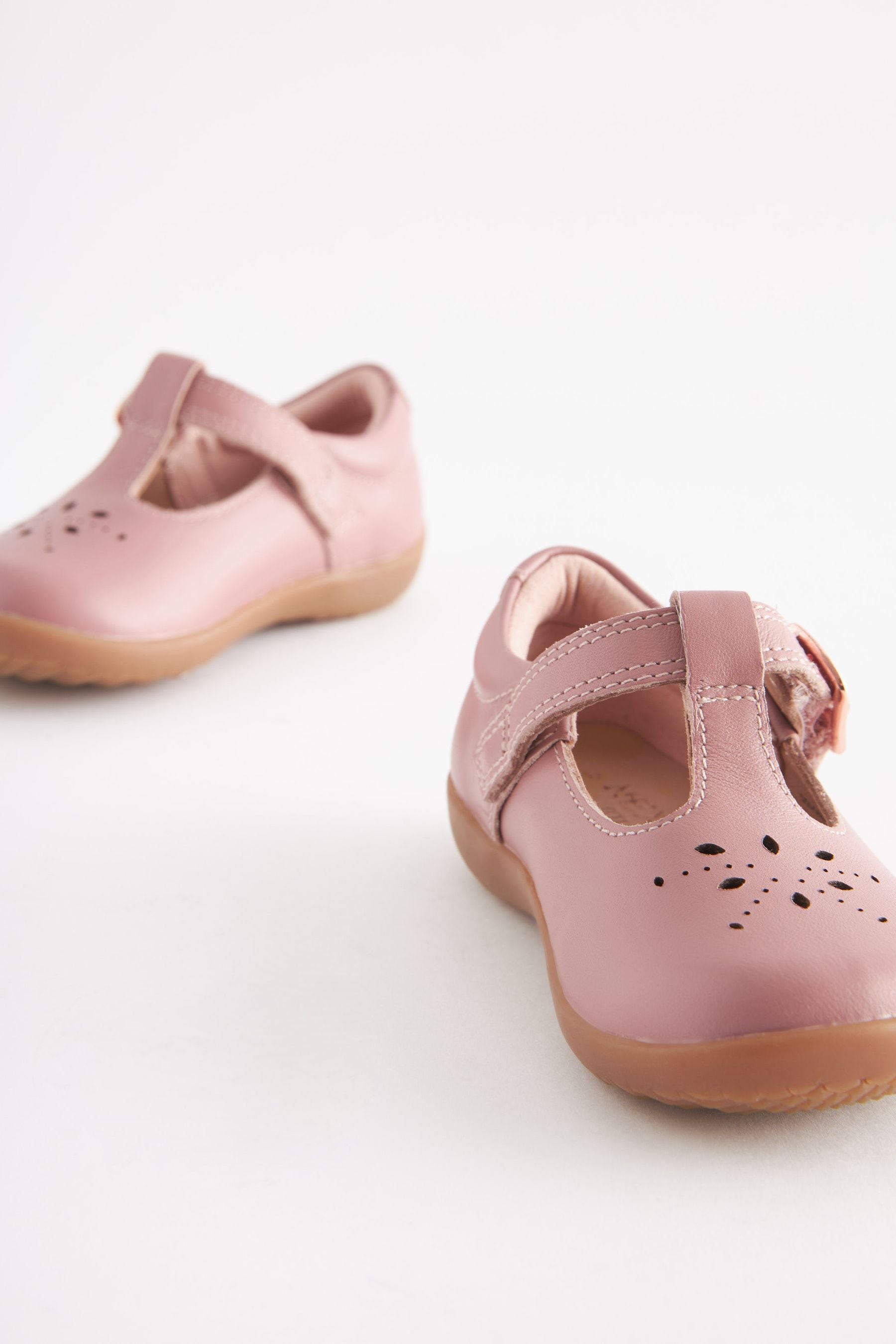 Blush Pink Leather First Walker T-Bar Shoes