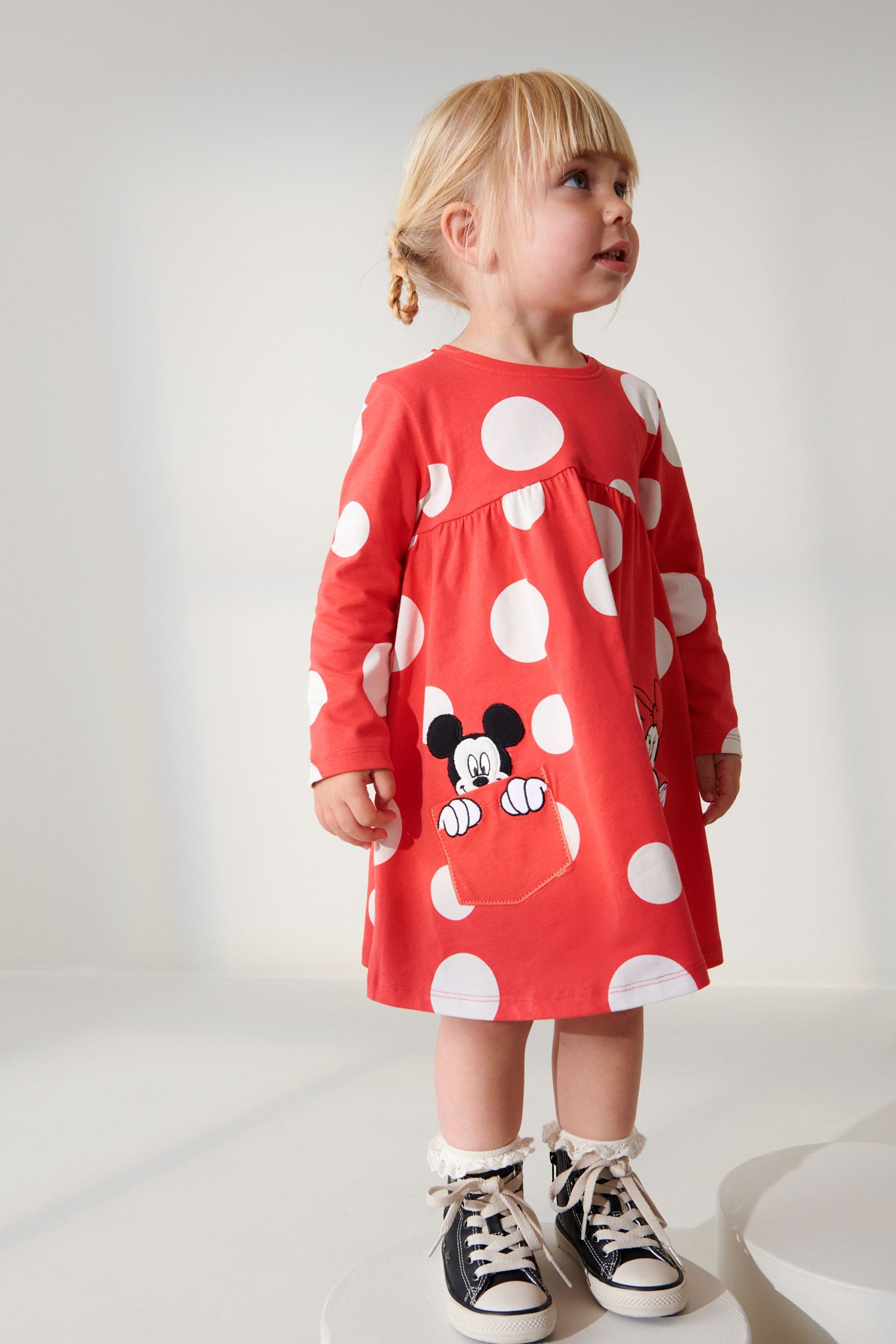 Red Disney Mickey Mouse Jersey Dress (3mths-7yrs)