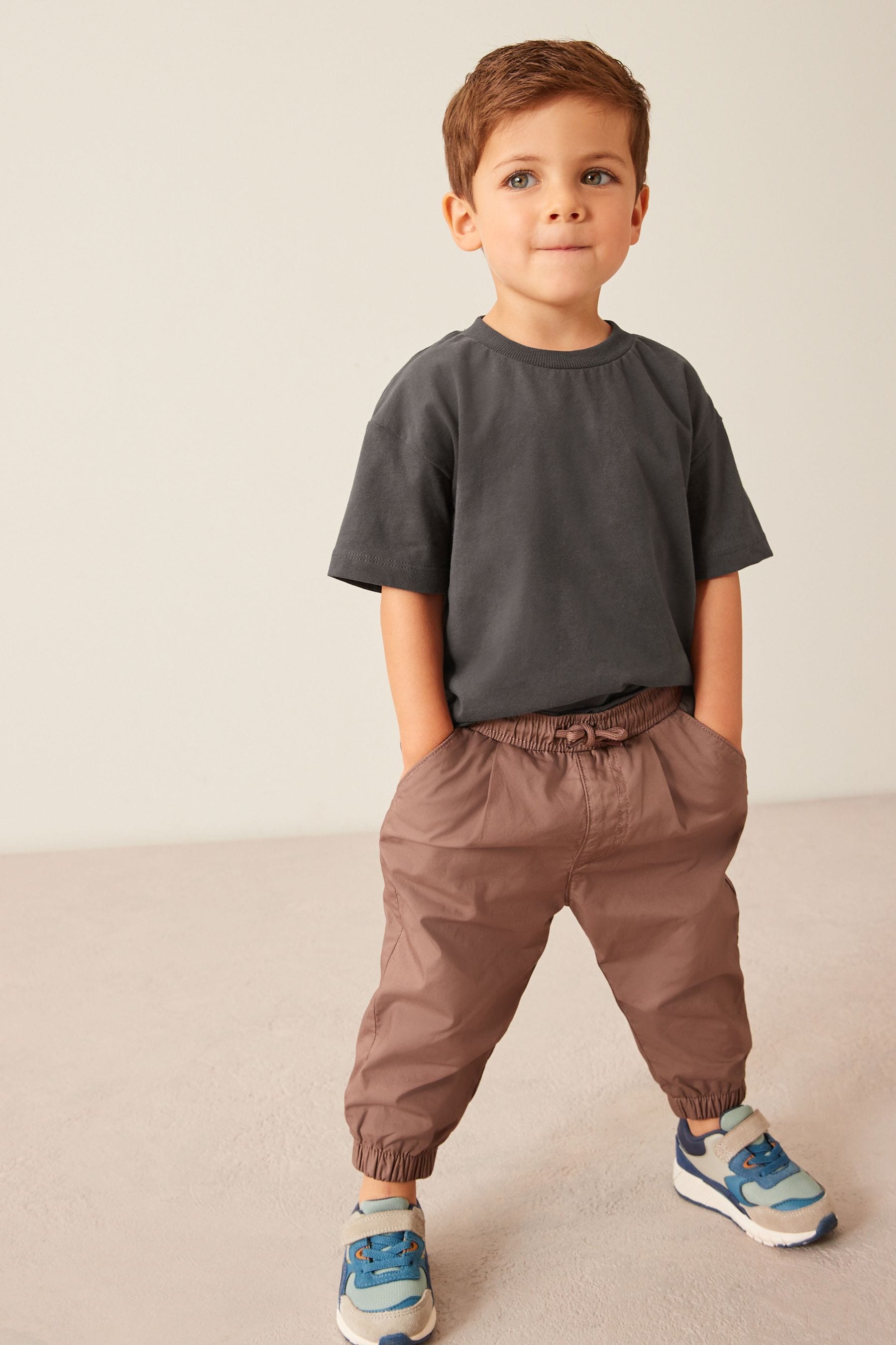 Brown Lined Parachute Trousers (3mths-7yrs)