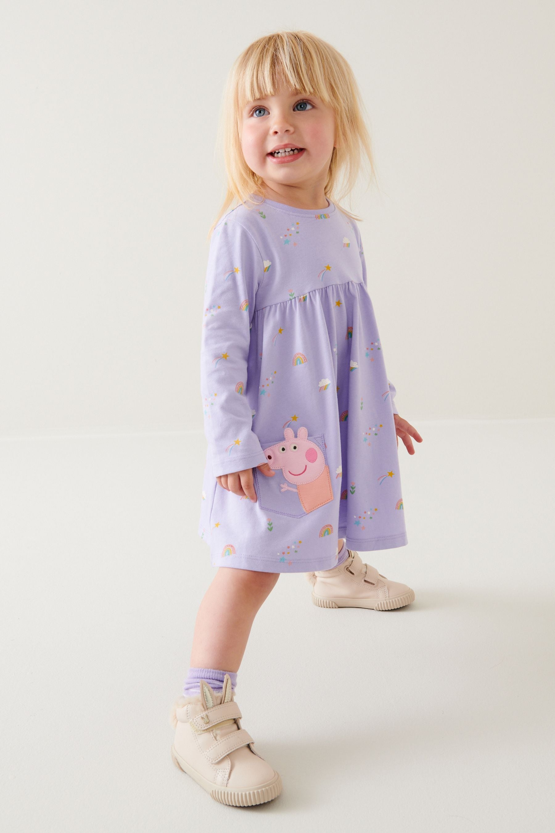 Lilac Peppa Pig Jersey Dress (3mths-7yrs)