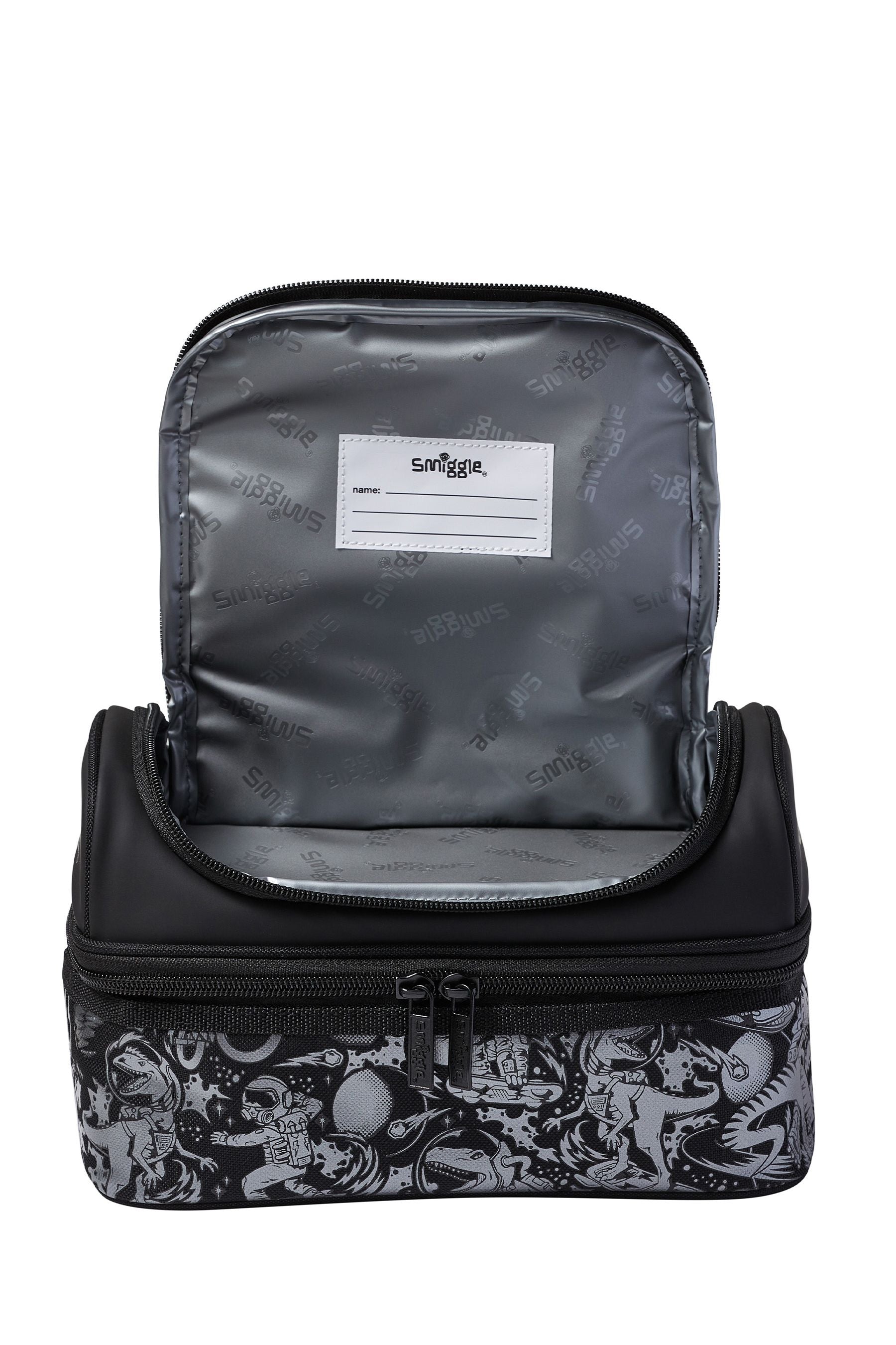 Black Dinosaur Smiggle Better Double Decker Lunchbox