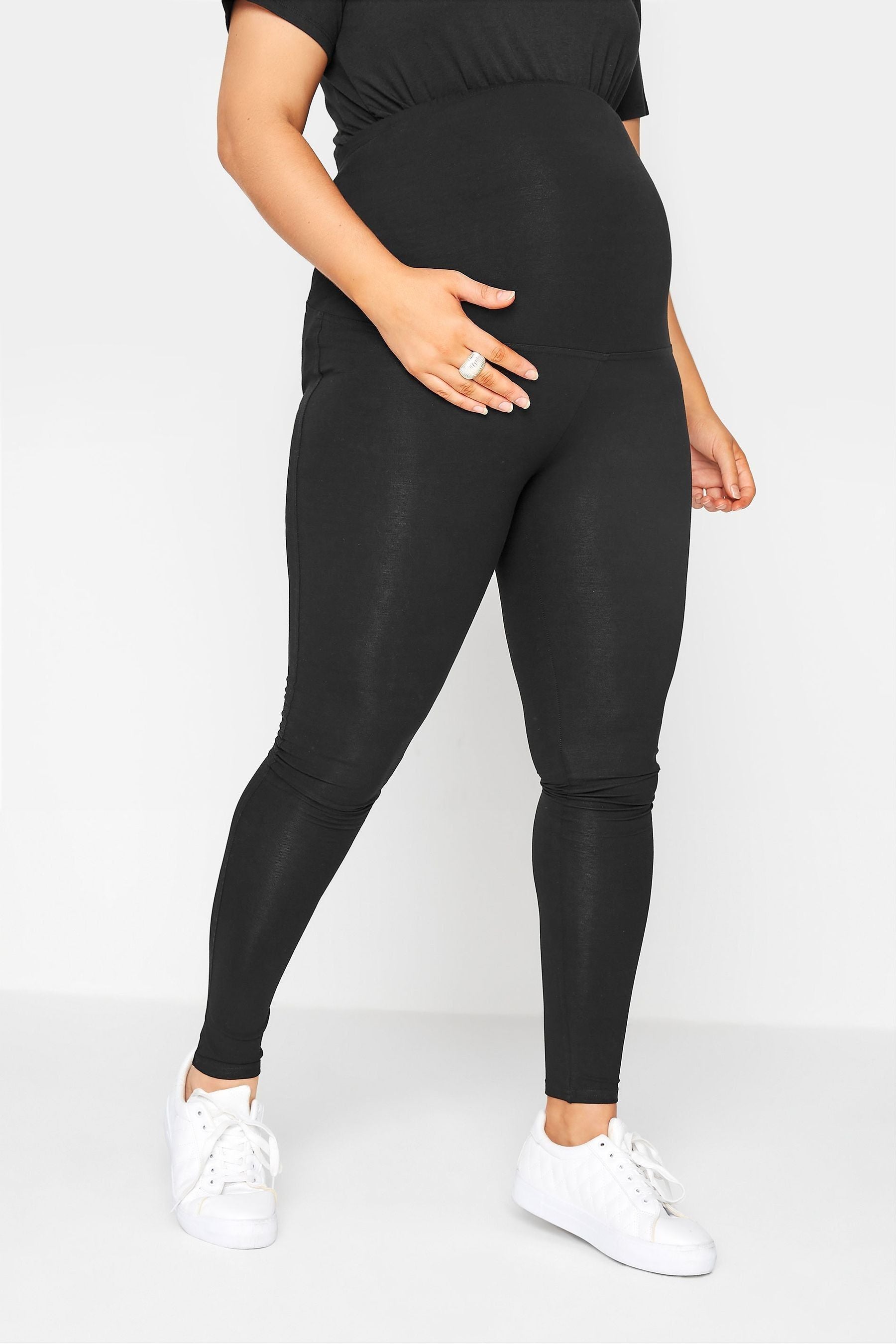 Black Yours Curve Maternity 2 Pack Full Length Legging