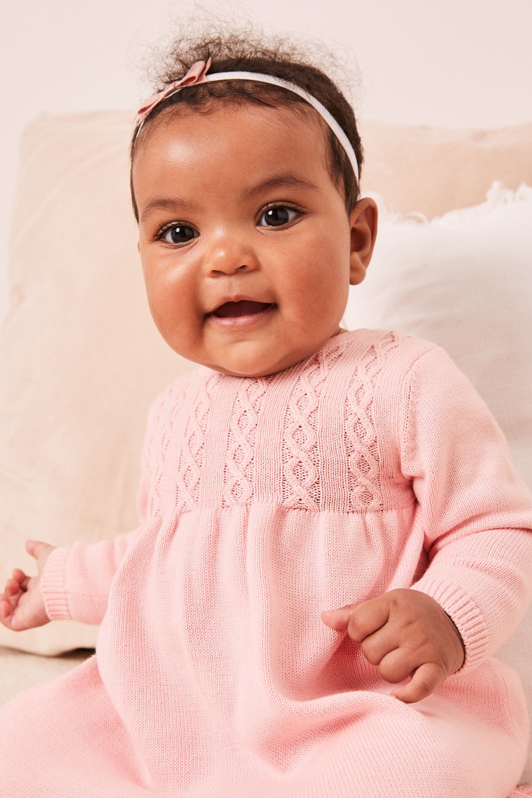 Pink Lipsy Baby Knitted Dress with Tights