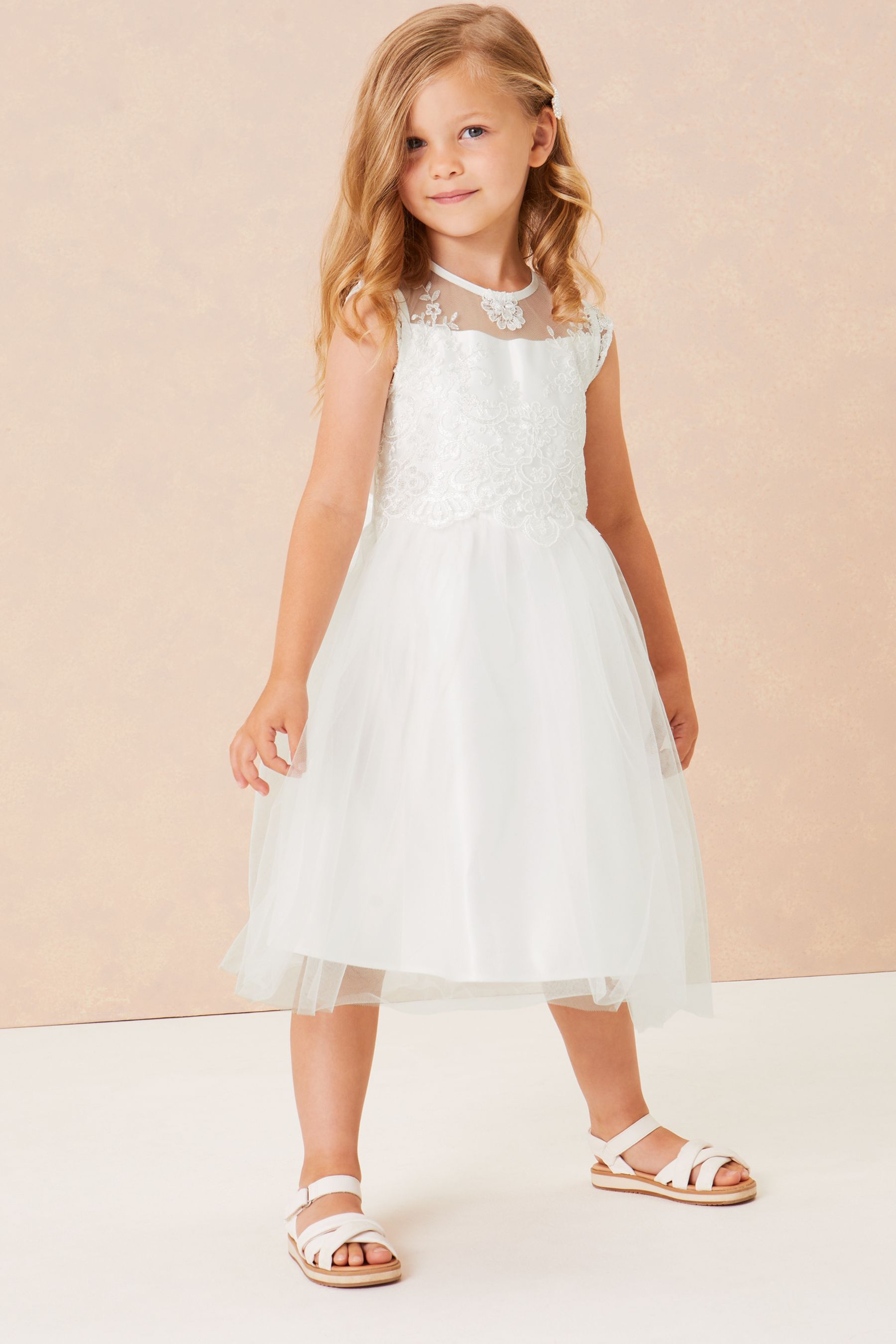 White Lipsy Mini Lace Top Occasion Dress