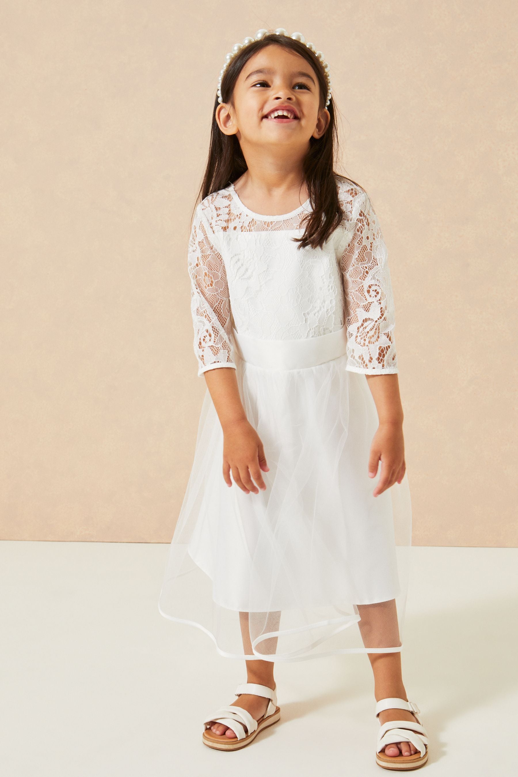 White Lipsy Mini Lace Long Sleeve Occasion Dress