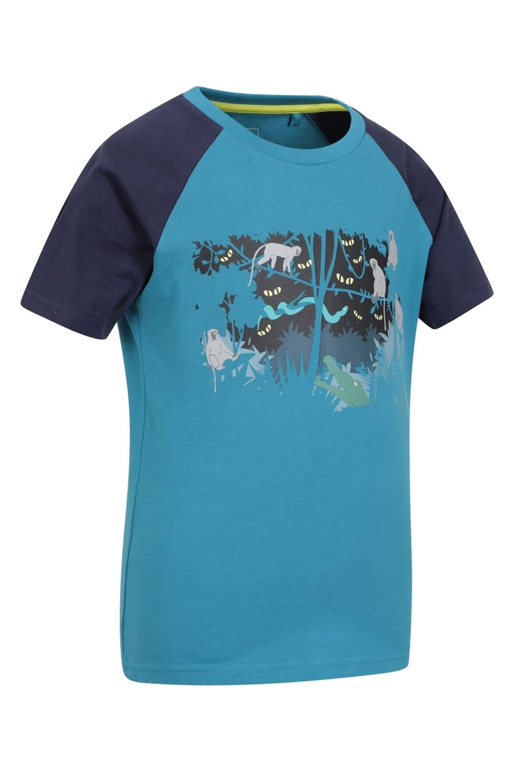 Blue Mountain Warehouse Monkey Glow In The Dark Kids Organic T-Shirt