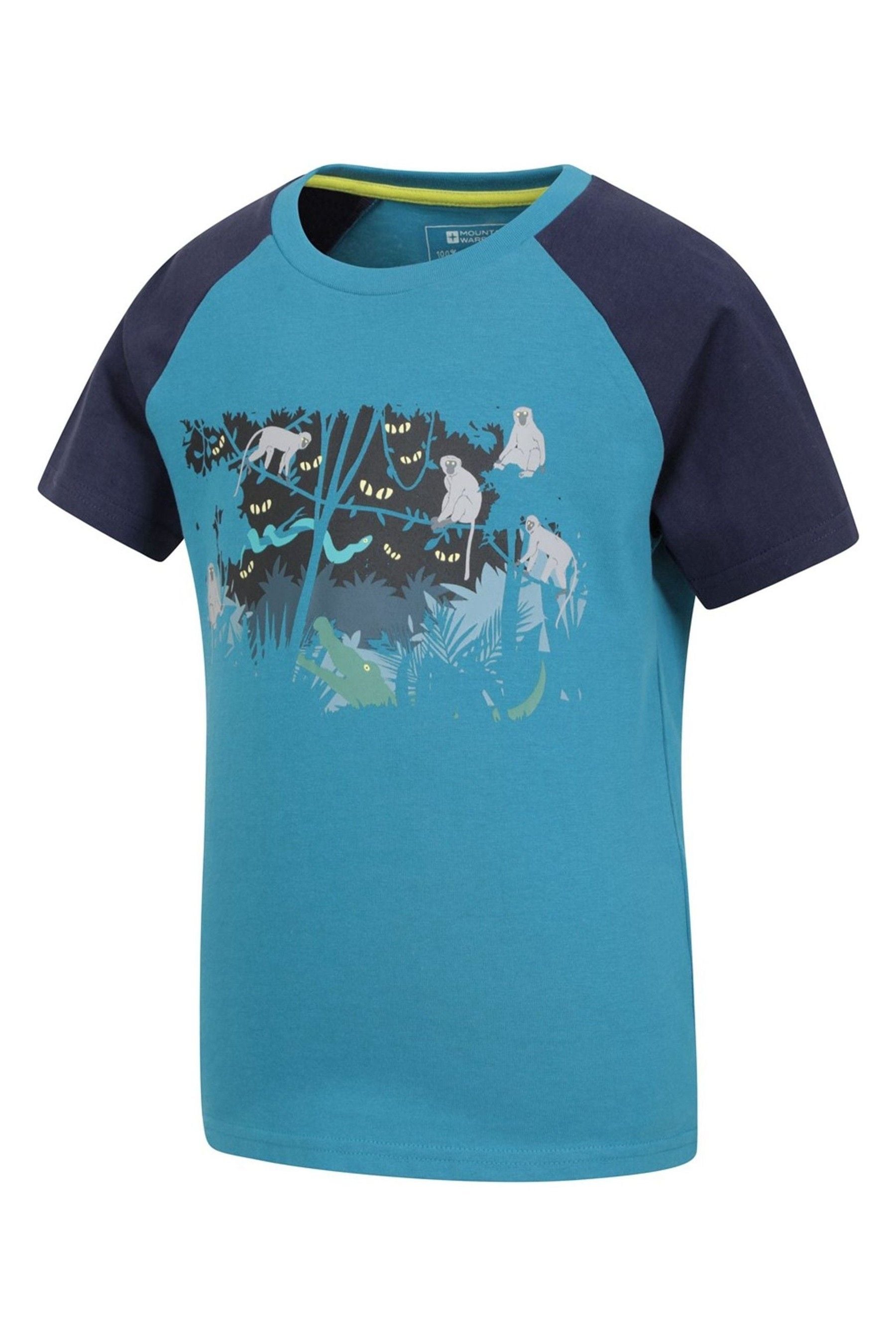 Blue Mountain Warehouse Monkey Glow In The Dark Kids Organic T-Shirt