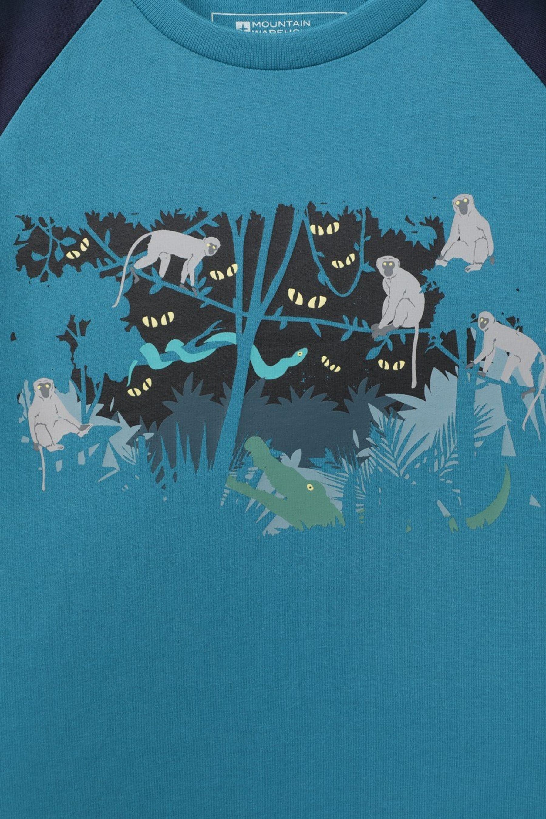 Blue Mountain Warehouse Monkey Glow In The Dark Kids Organic T-Shirt